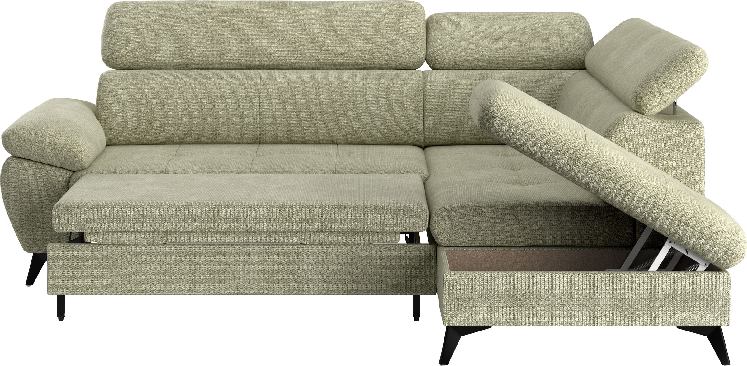 COTTA Ecksofa »Hudson L-Form«, mit Kopfteilverstellung, wahlweise mit Bettfunktion & Bettkasten
