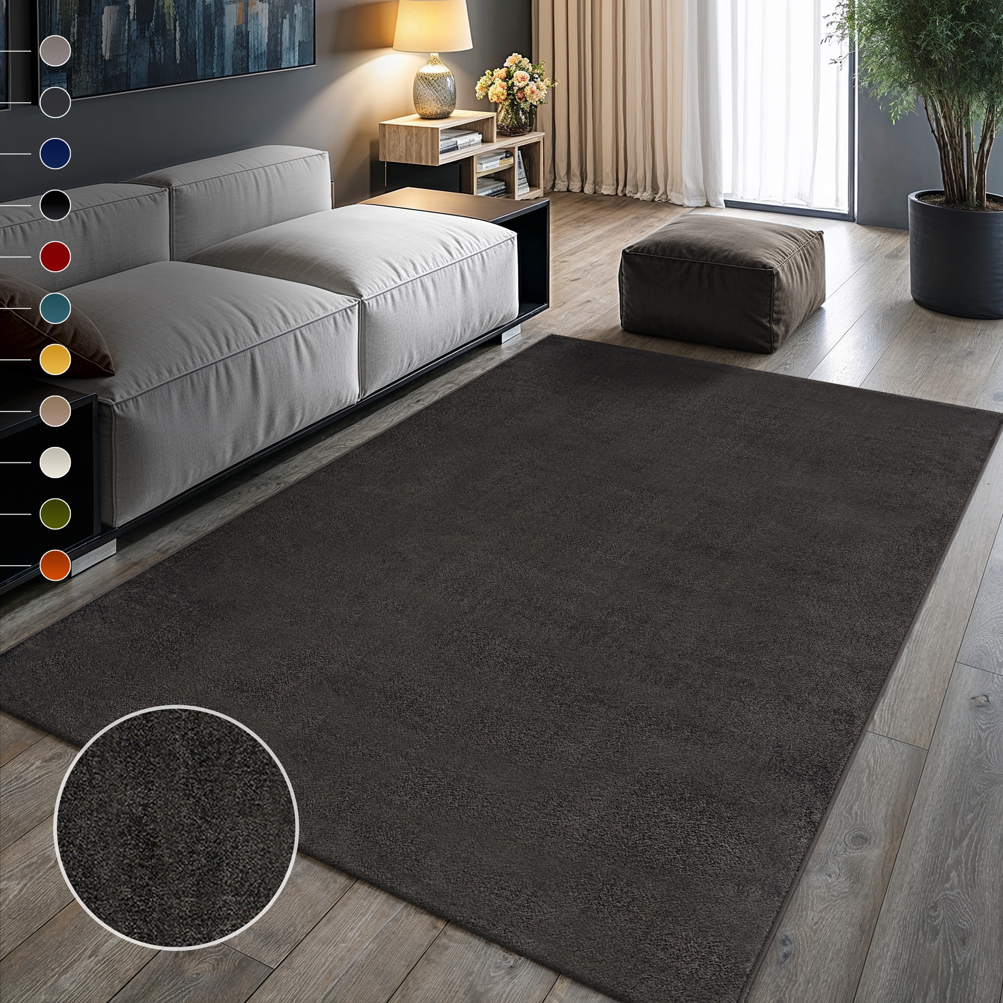 Sanat Teppich »Uni«, rechteckig, 13 mm Höhe, robuster Kurzflorteppich, große Farbauswahl