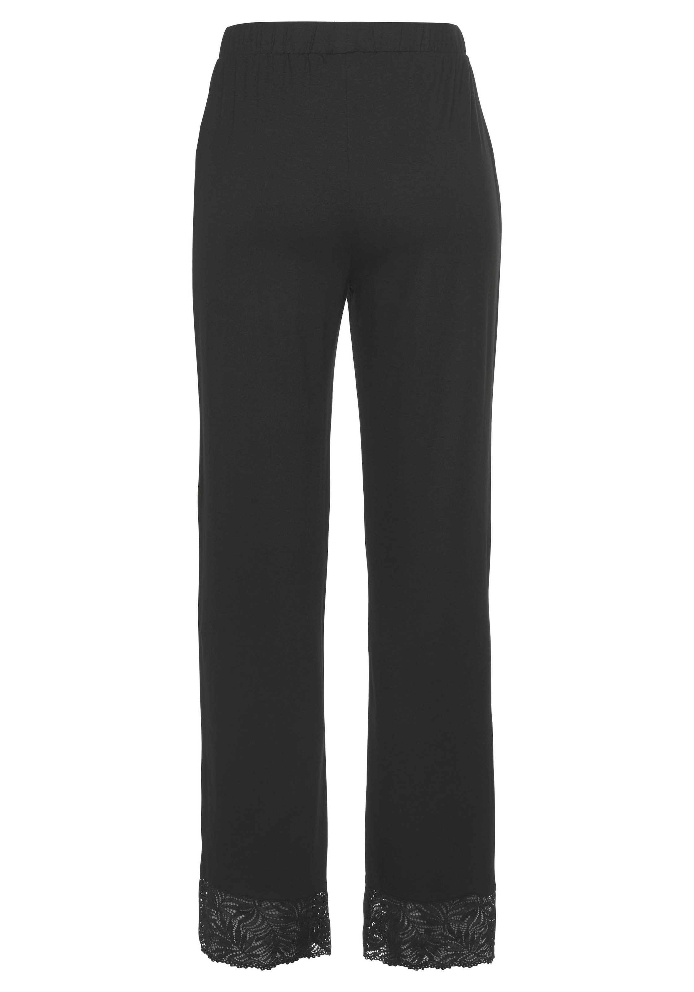 LASCANA Schlafhose, mit edlen Spitzendetails