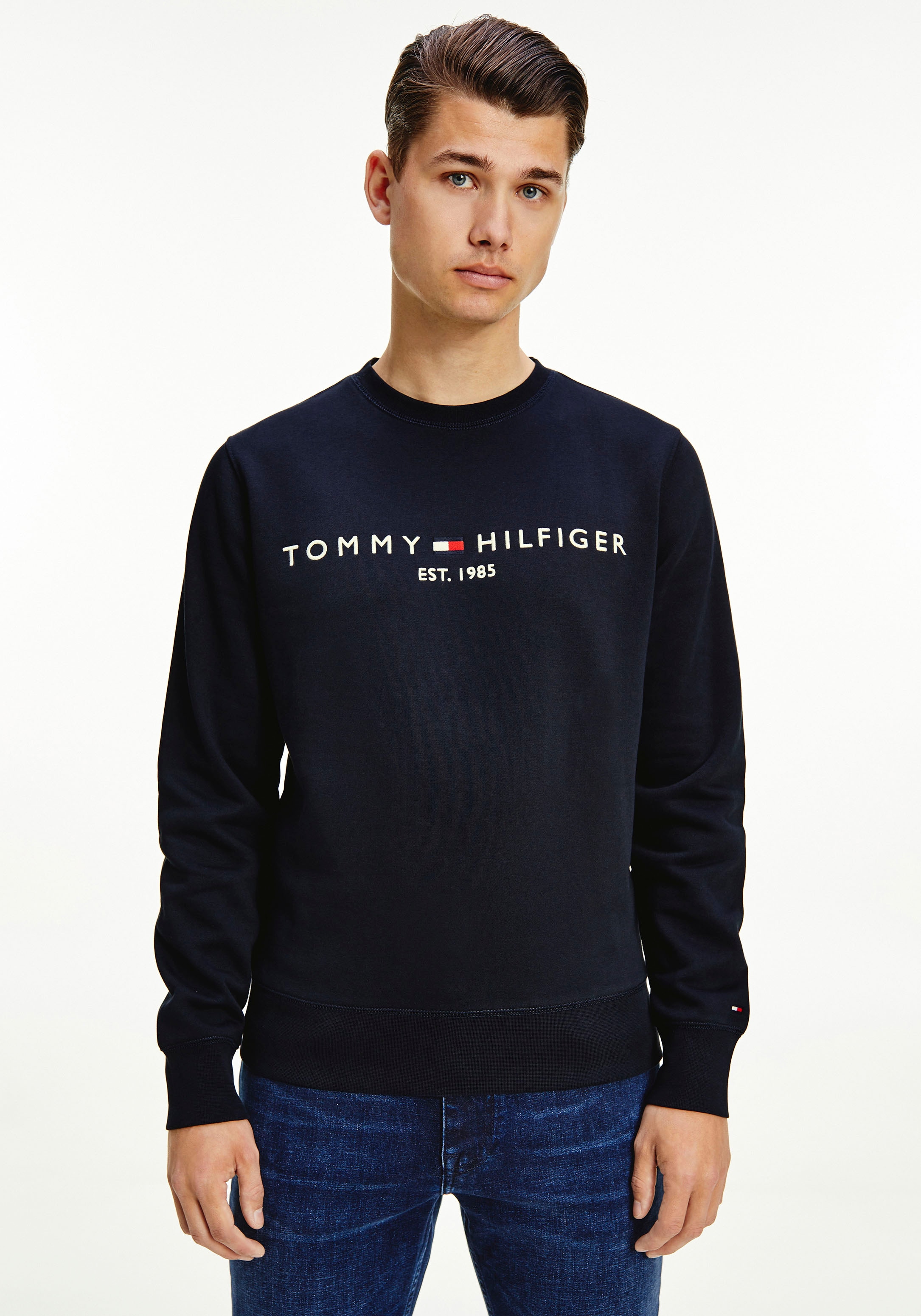 Tommy Hilfiger Sweatshirt »TOMMY LOGO SWEATSHIRT«, mit klassischem Rundhalsausschnitt
