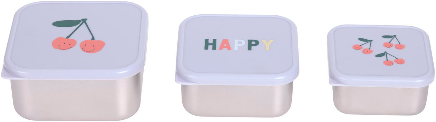 LÄSSIG Lunchbox »Happy Fruits, Cherry«, (Set, 3 tlg.)