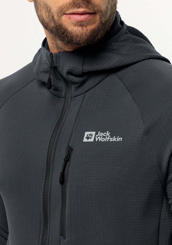 Jack Wolfskin Fleecejacke »KOLBENBERG HOODED FZ M«, mit Kapuze
