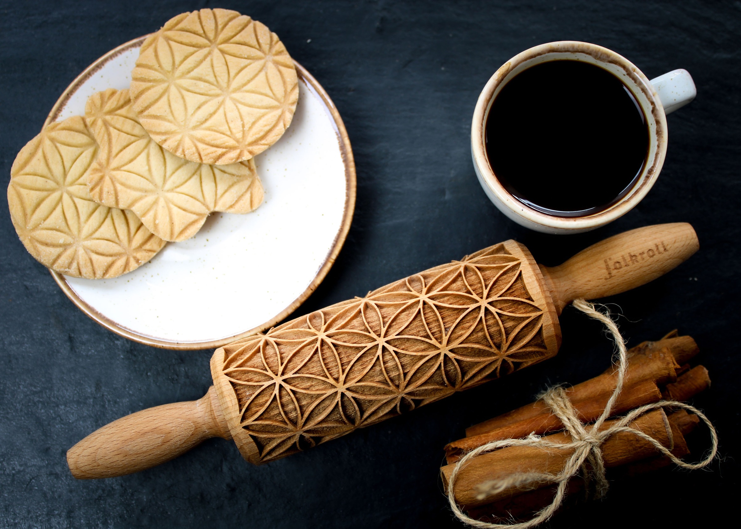 folkroll Teigroller »3D-Motiv-Teigrolle« Blume des Lebens