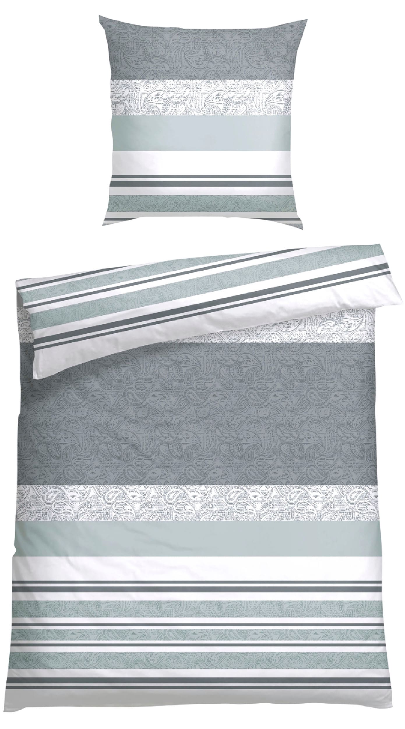 Schiesser Bettwäsche »Adele aus weicher Baumwolle mit im Paisley-Streifen-Look«, MADE IN GREEN by OEKO-TEX®