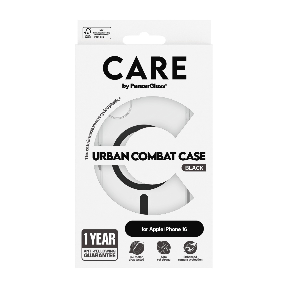 CARE by PanzerGlass Handyhülle »Urban Combat Case mit MagSafe für Apple iPhone 16«, Backcover, Schutzhülle, Handyschutzhülle, Case, Schutzcase, stoßfest