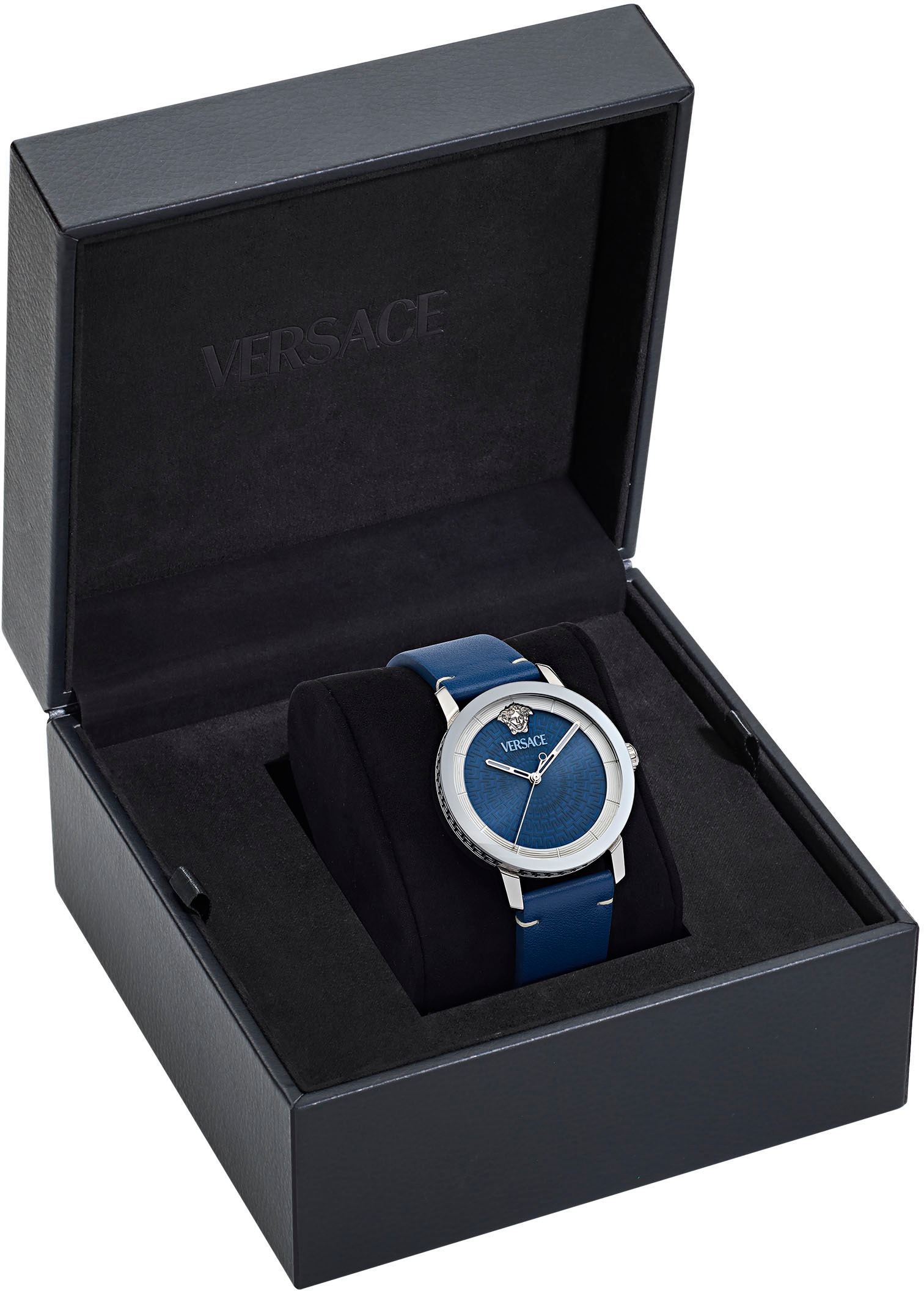 Versace Quarzuhr »V-HELIX«, Armbanduhr, Herrenuhr, Swiss Made, Saphirglas, Lederarmband, analog
