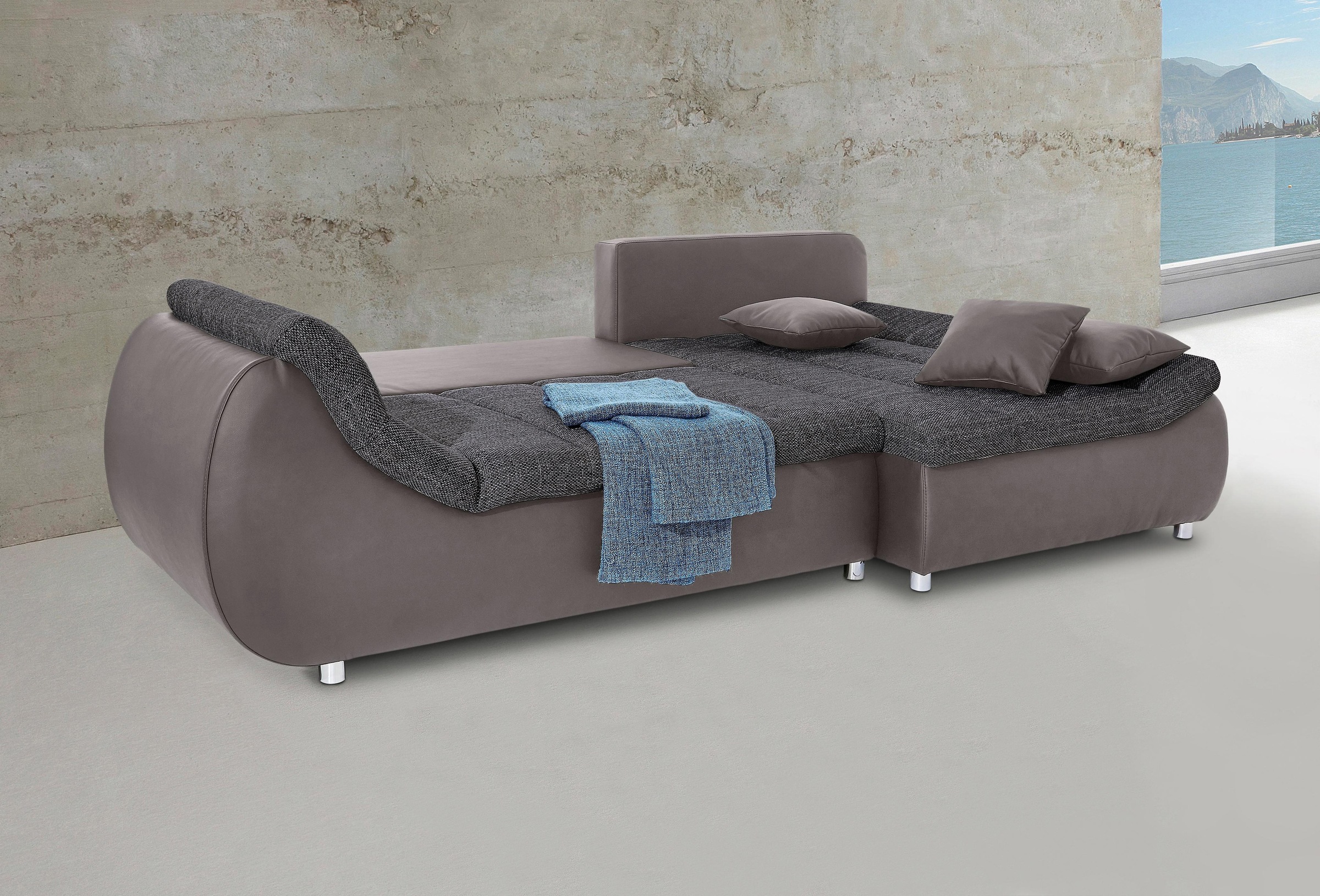 INOSIGN Ecksofa »Imola elegant und bequem, aktuelle Steppung im Sitz, L-For günstig online kaufen