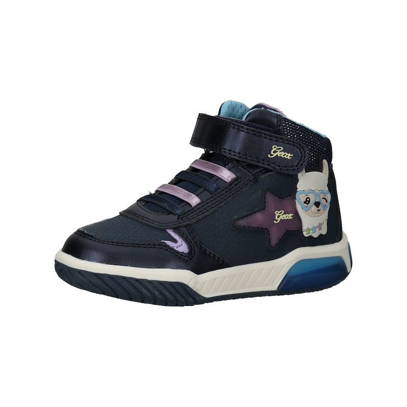 GEOX Sneaker »Sneaker Lederimitat/Textil« Navy/Violett 30 30 Verschluss: Klettverschluss