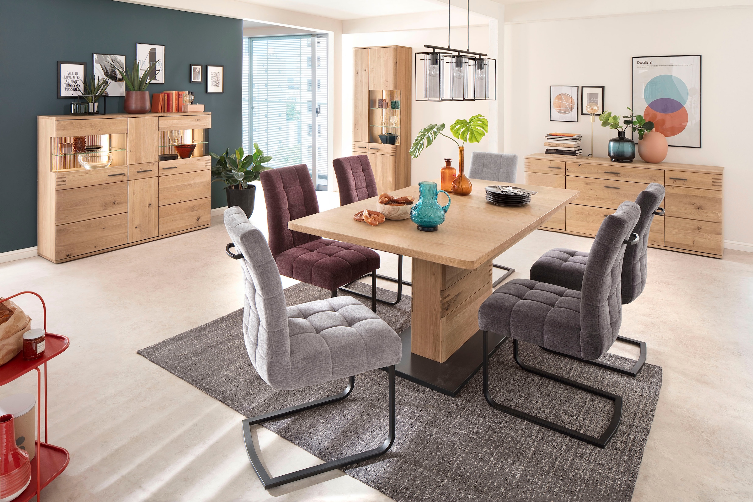 MCA furniture Freischwinger »Salta«, (Set), 2 St., Aqua Clean, (2er-Set), Gestell-Flachrohr, schwarz matt lackiert, Aqua Clean Bezug