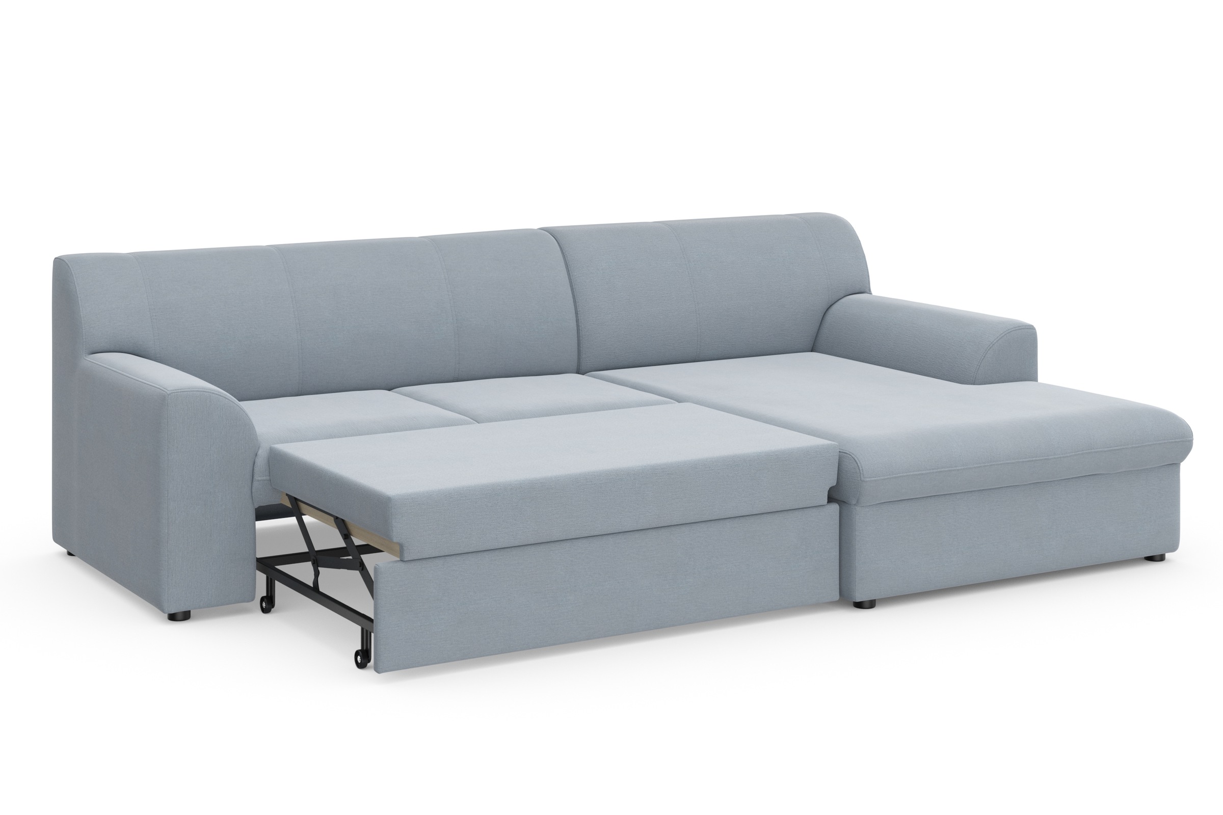 DOMO collection Ecksofa »Topper, elegant und zeitlos, kompaktes Stellmaß 245/155cm, L-Form«, mit Recamiere, wahlweise mit Schlaffunktion
