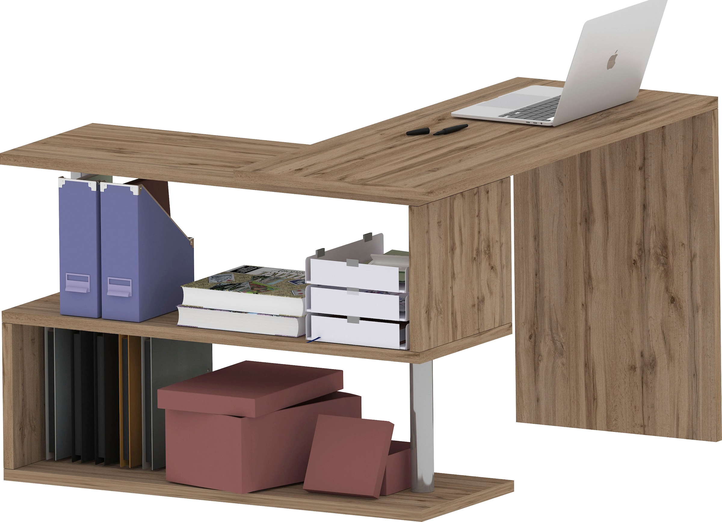 INOSIGN Schreibtisch »Volta, Made in Italy«, multifunktional - als Computertisch, Eckschreibtisch oder Sideboard