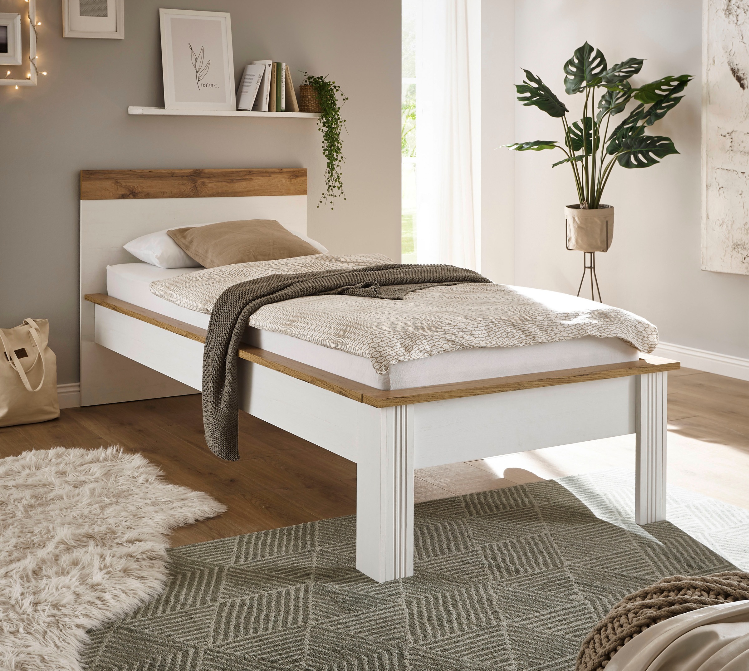 Home affaire Einzelbett »WESTMINSTER Bett im Landhausstil, Doppelbett, Bett günstig online kaufen