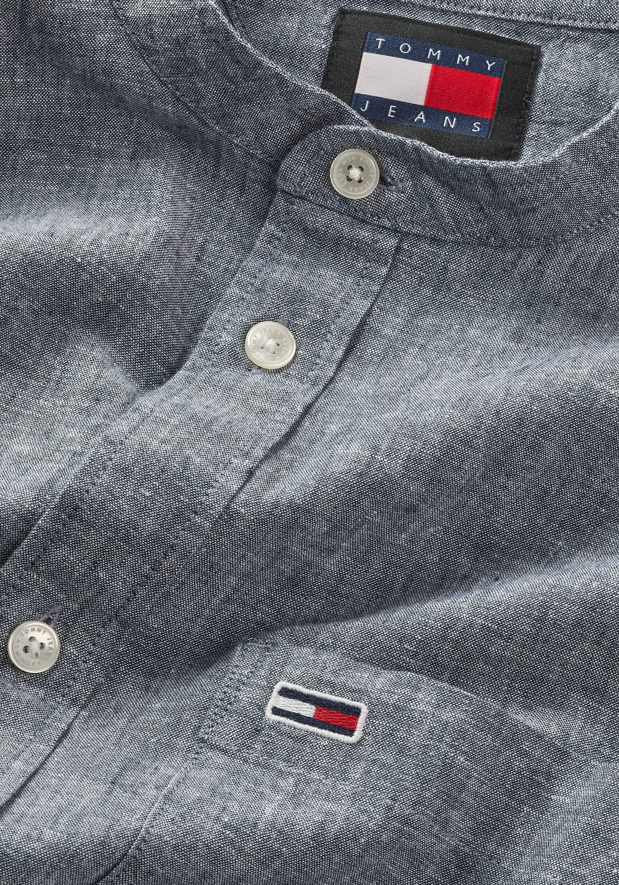 Tommy Jeans Langarmhemd »TJM REG MAO LINEN BLEND SHIRT«, in melierter Optik