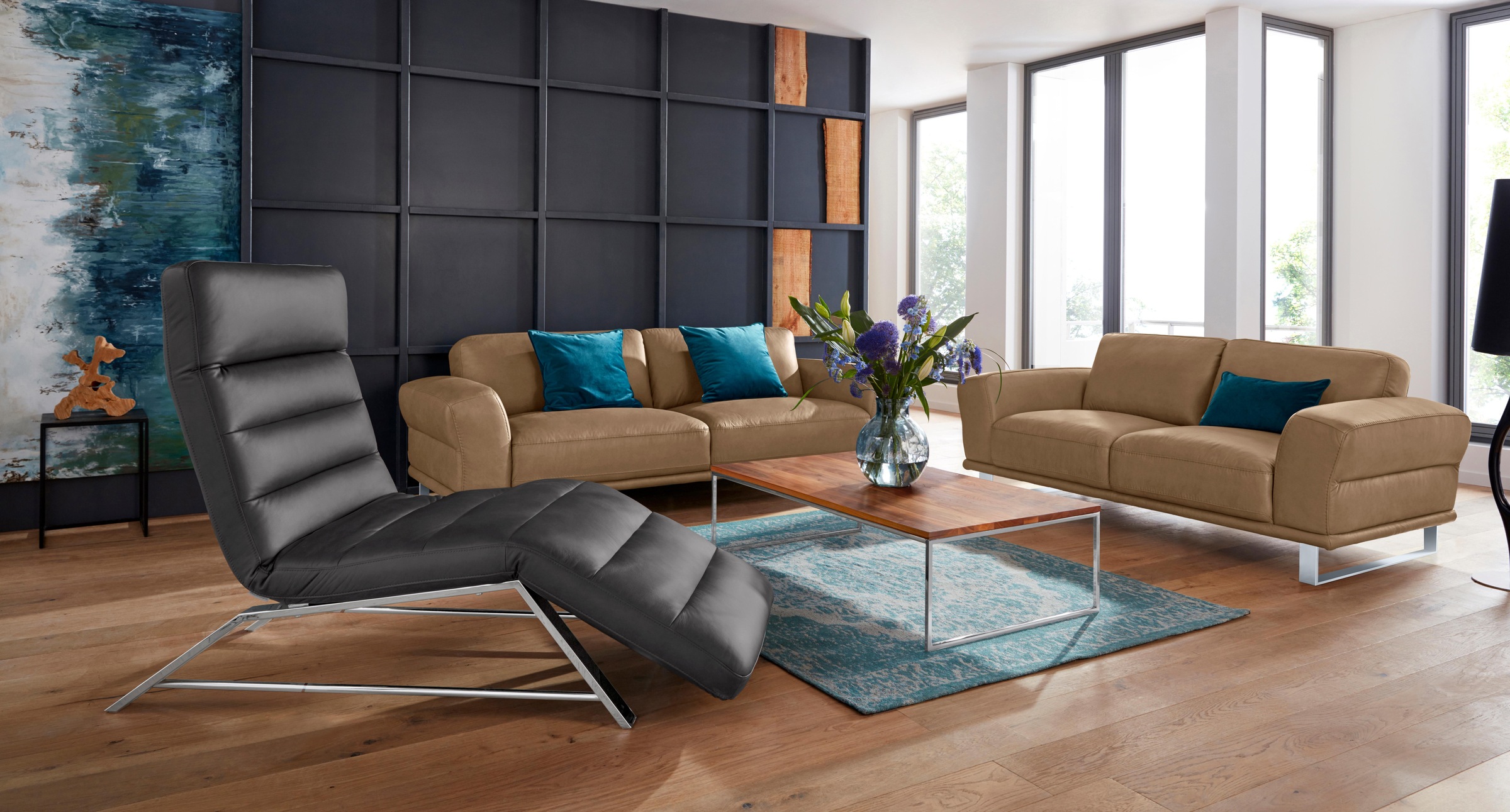 W.SCHILLIG 2-Sitzer »montanaa«, mit Metallkufen in Silber matt, Breite 192 cm