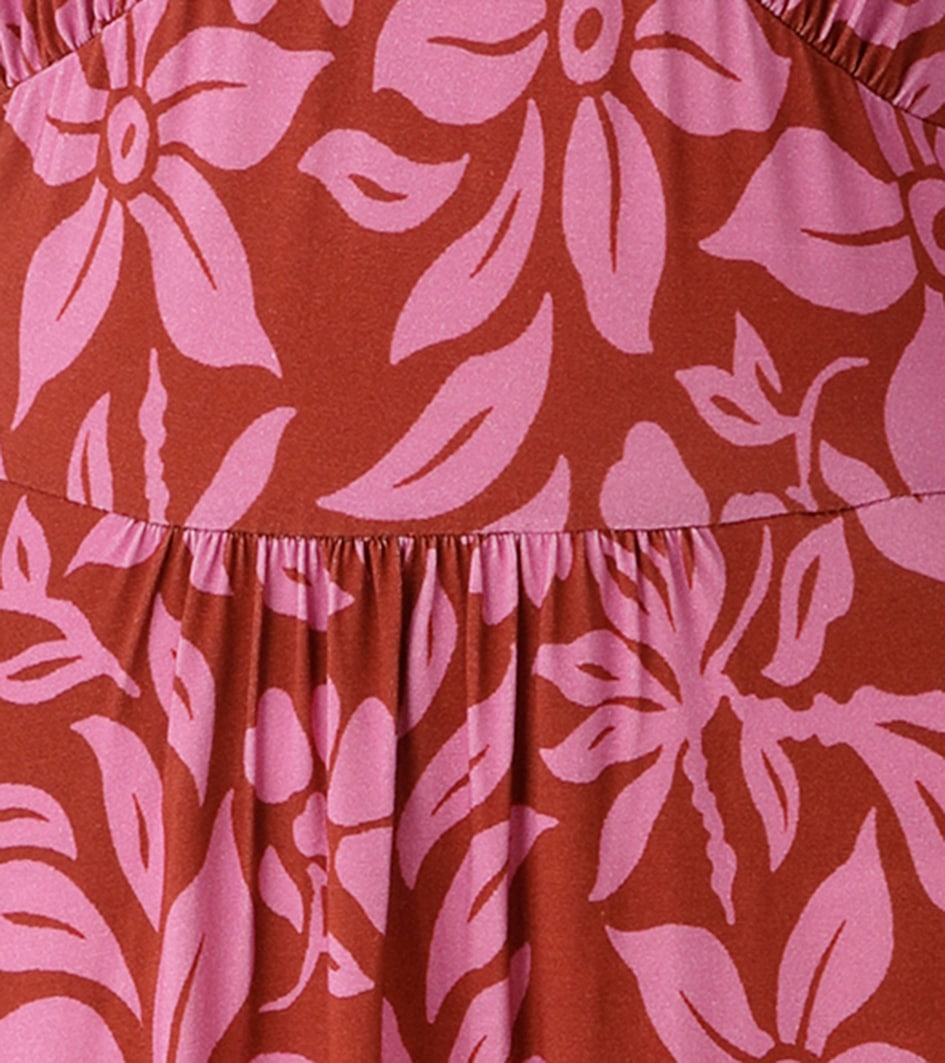 Aniston CASUAL Sommerkleid mit trendfarbenem, grafischen Blumendruck - NEUE KOLLEKTION