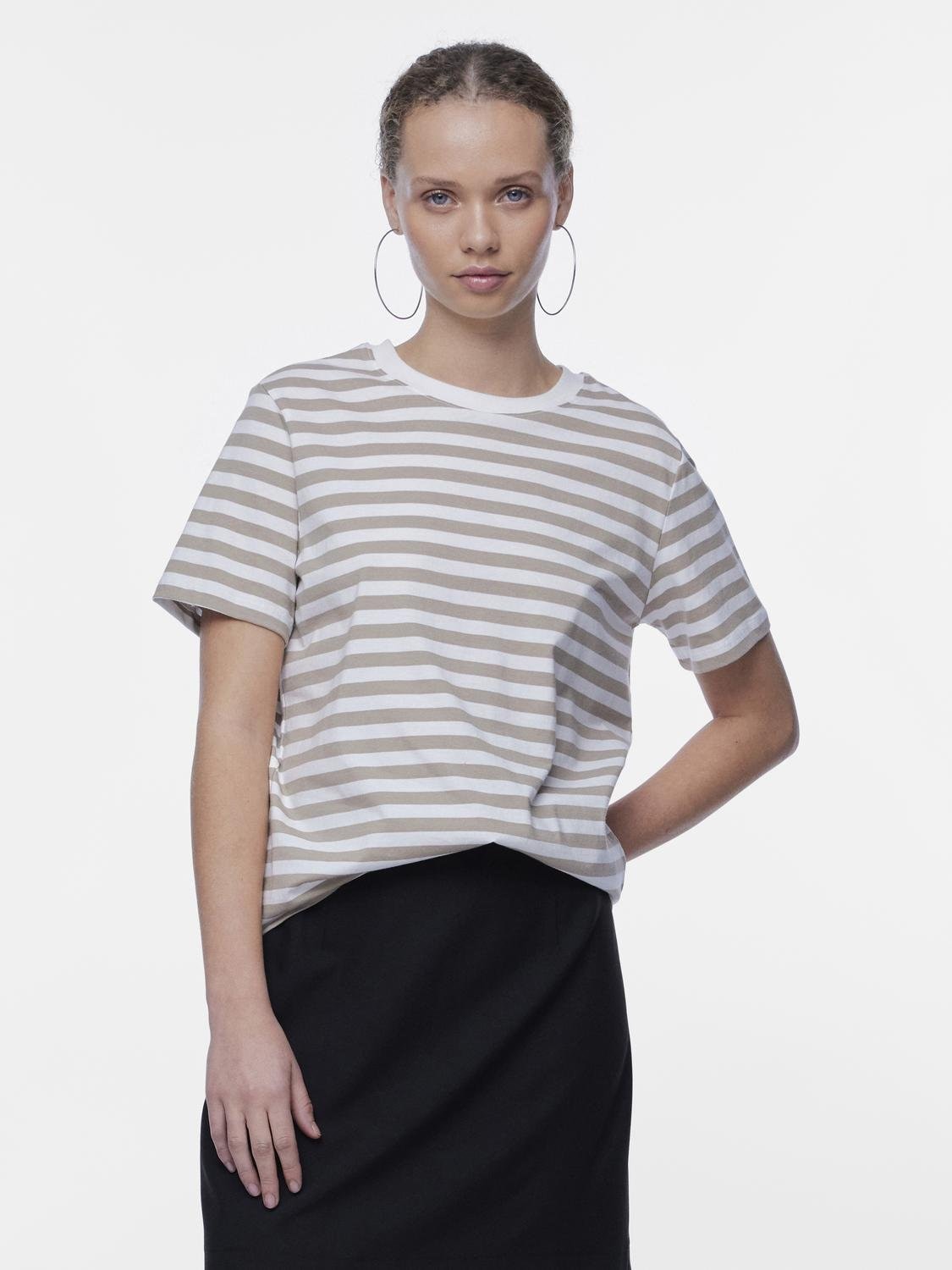 pieces Kurzarmshirt »PCRIA SS TEE STRIPES NOOS BC«