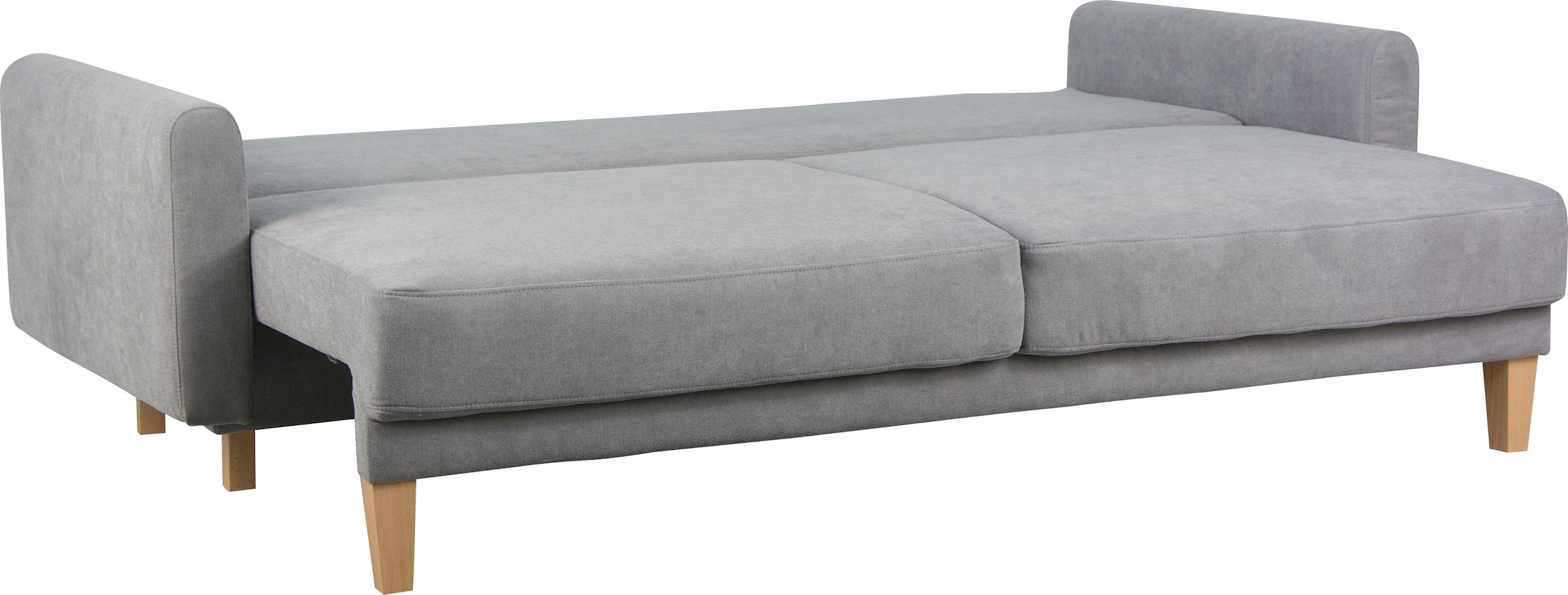 Home affaire 3-Sitzer »TRIPLO optionale Schlafsofa mit Bettkasten, Maße B/T/H: 215/100/89 cm«, Wahlweise Bettfunktion - Liegefläche 145x191 cm, Rücken-, Zierkissen