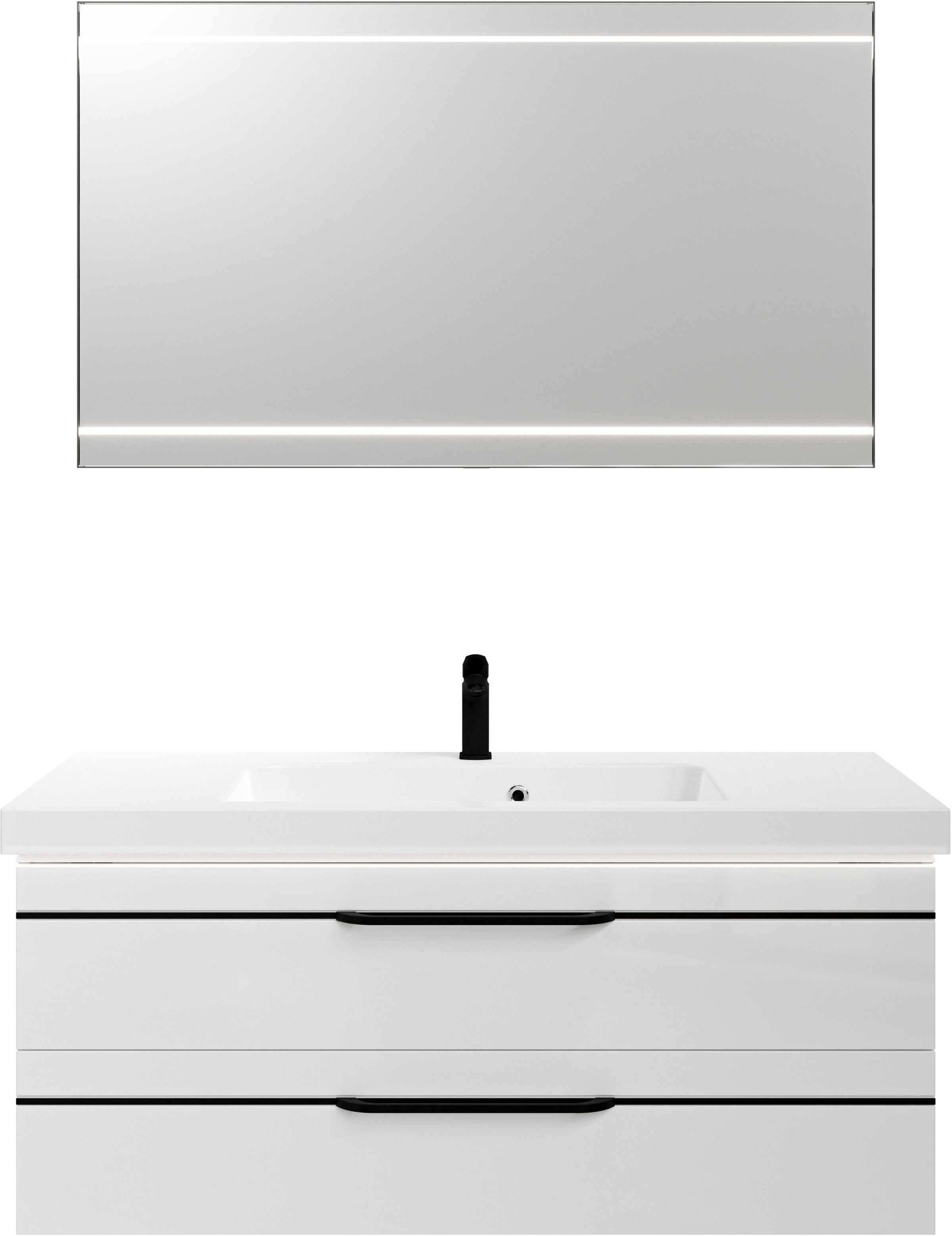 Saphir Badmöbel-Set »Balto 2-teilig Mineralmarmor-Waschtisch mit LED-Spiege günstig online kaufen