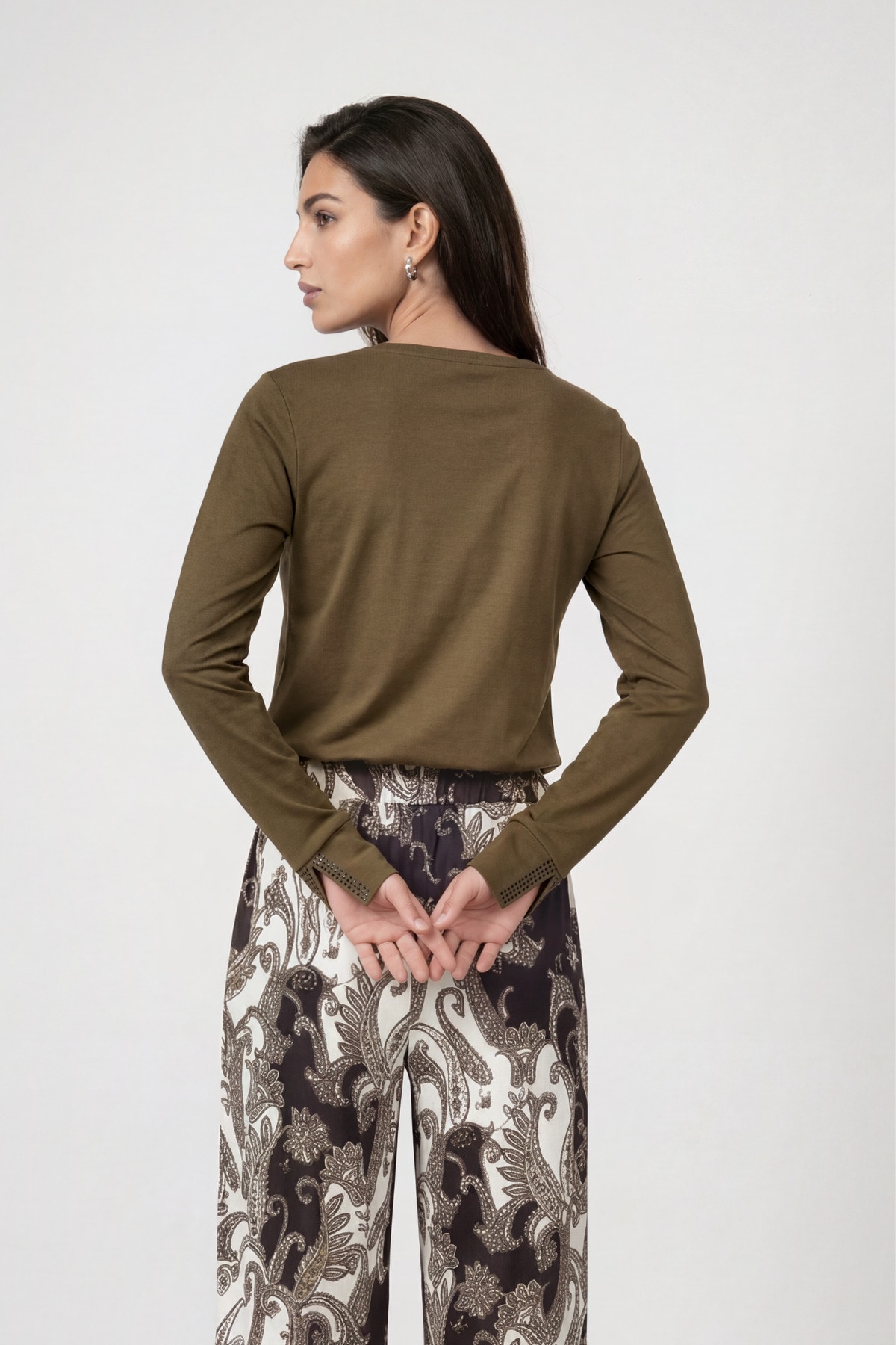Monari Langarmshirt »Shirt Basic Schmuck« Regular fit mit Rundhalsausschnitt