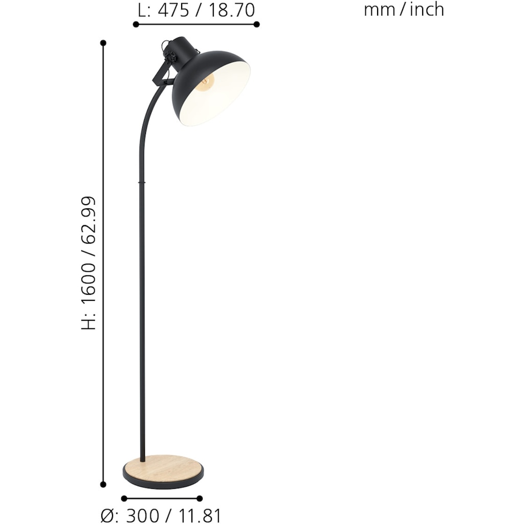 EGLO Stehlampe »LUBENHAM«, 1 flammig-flammig