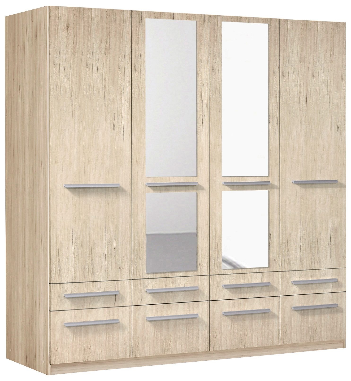 priess Kleiderschrank »Schrank Garderobe Wäscheschrank Barcelona in 5 Breiten«, viel Stauraum, geräumige Schubkästen, mit Spiegel, MADE IN GERMANY