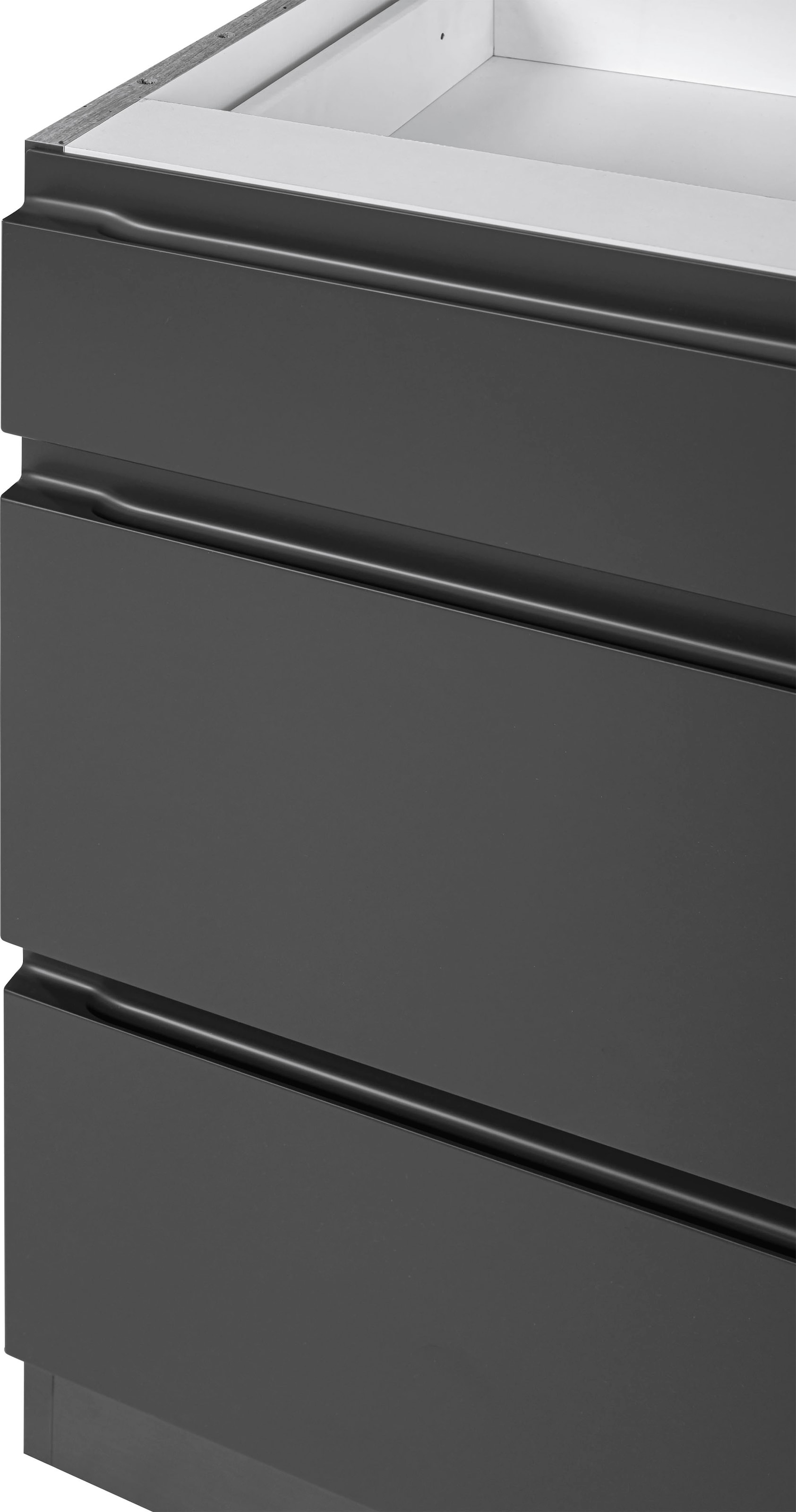 KOCHSTATION Unterschrank »KS-Bruneck« >>Bruneck<< 60 cm breit, für viel Stauraum, hochwertige MDF-Fronten