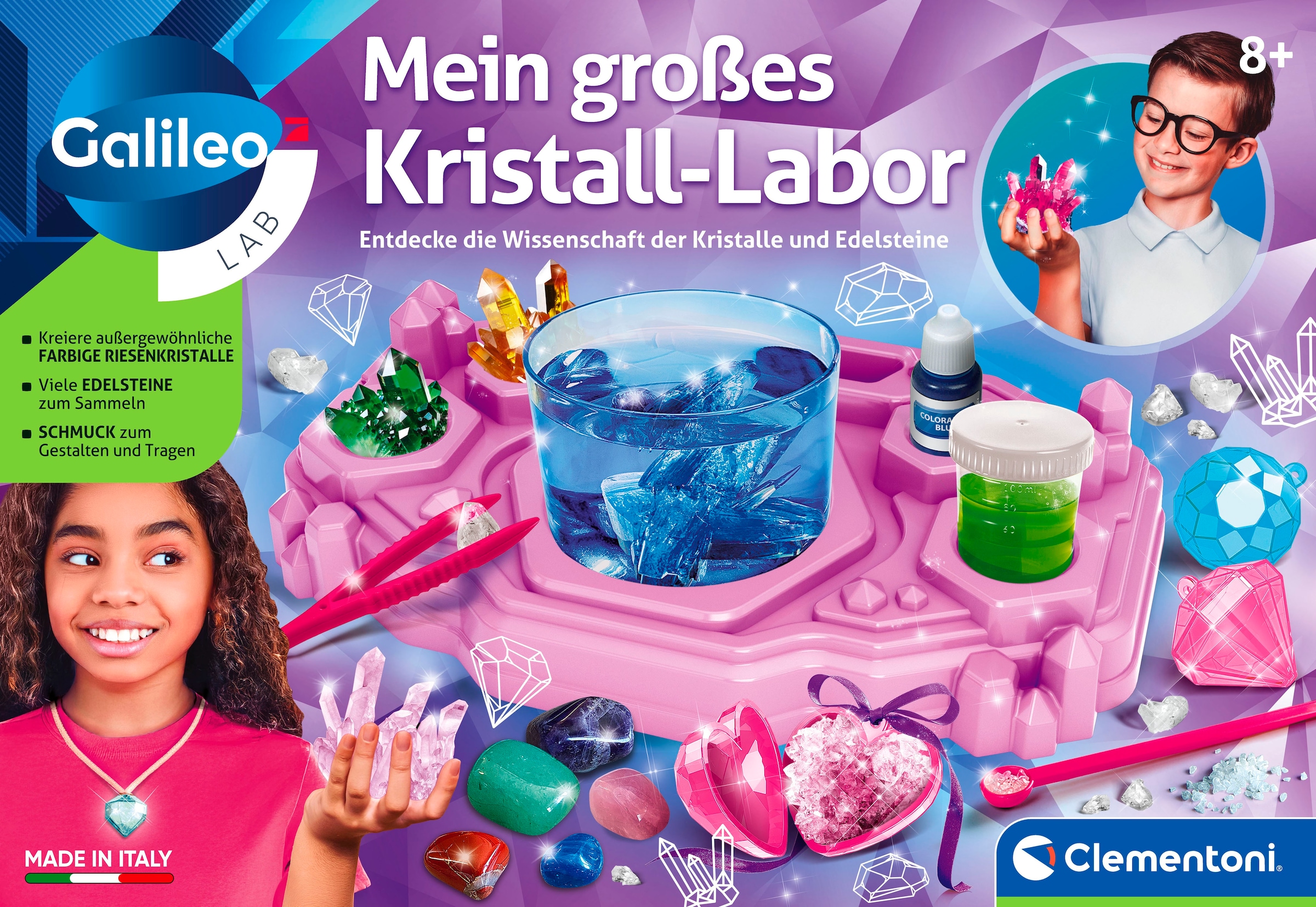 Clementoni® Experimentierkasten »Galileo Lab, Mein großes Kristall-Labor«