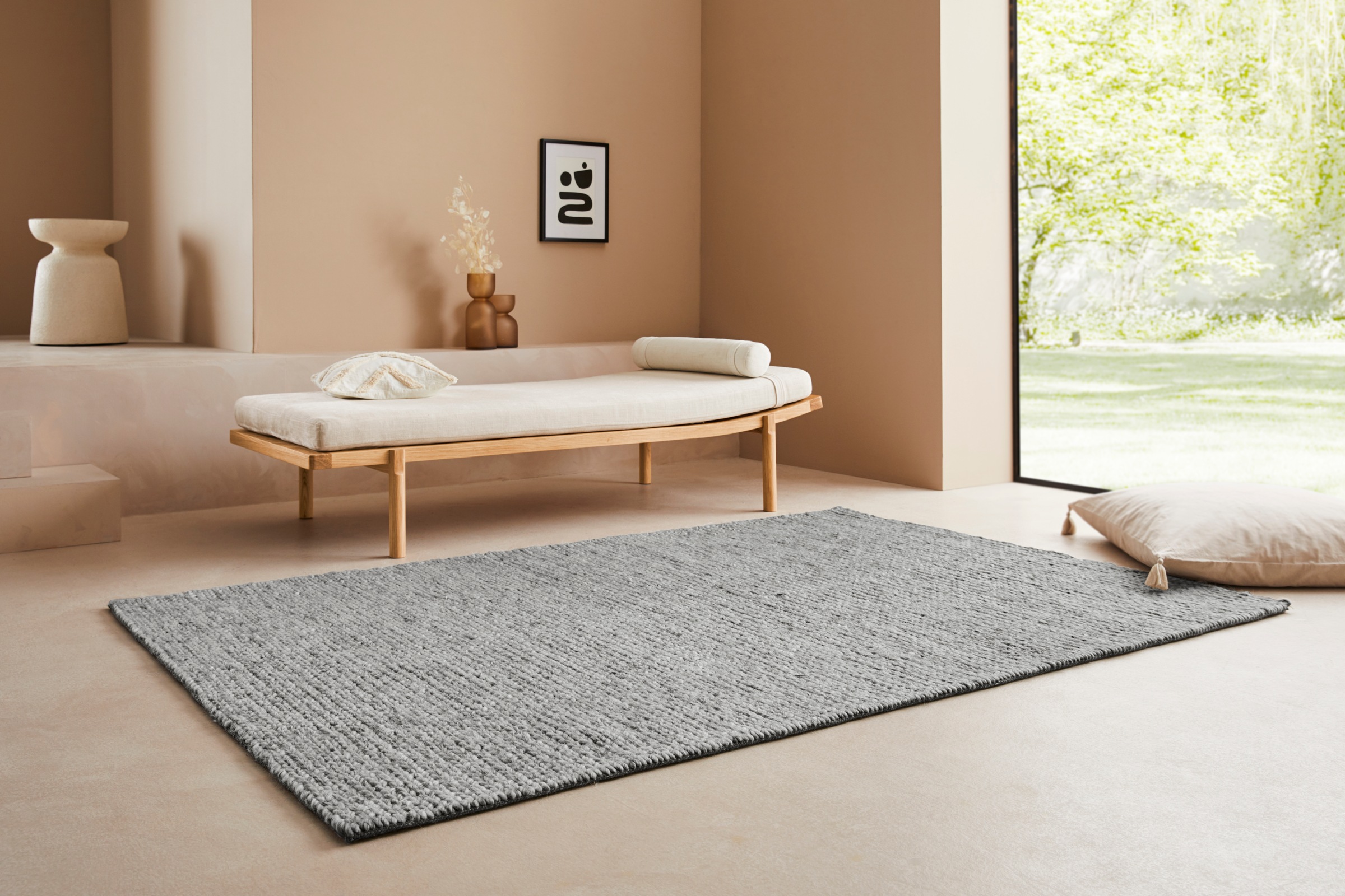 8. Bild von LeGer Home by Lena Gercke Teppich »Sunita«, rechteckig, moderner Teppich in Strickoptik, Kurzflor, einfarbig, pflegeleicht