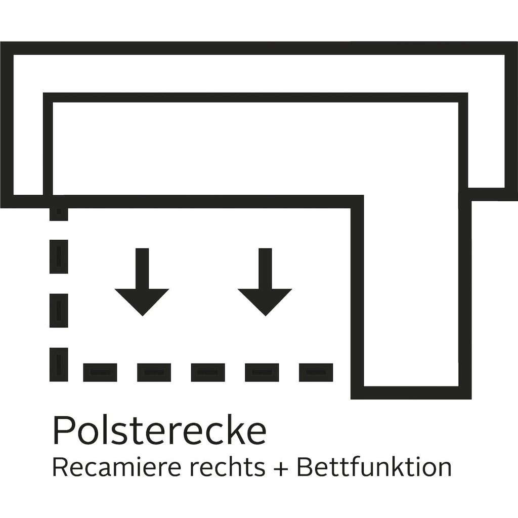 Home affaire Ecksofa »Alberto«, mit Ottomane, inkl. Kopfteilverstellung, wahlweise mit Bettfunktion