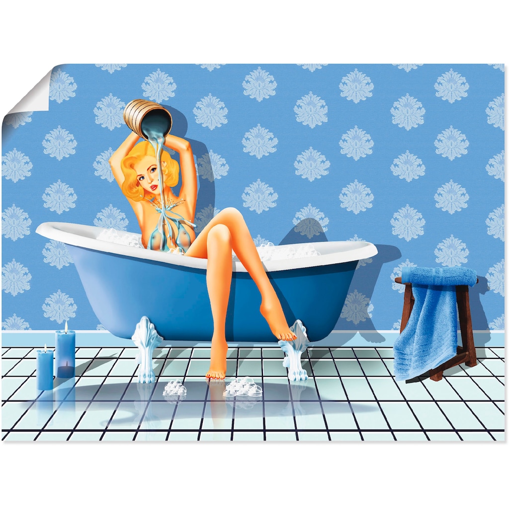 Artland Wandbild »Das sexy blaue Badezimmer«, Frau, (1 St.)