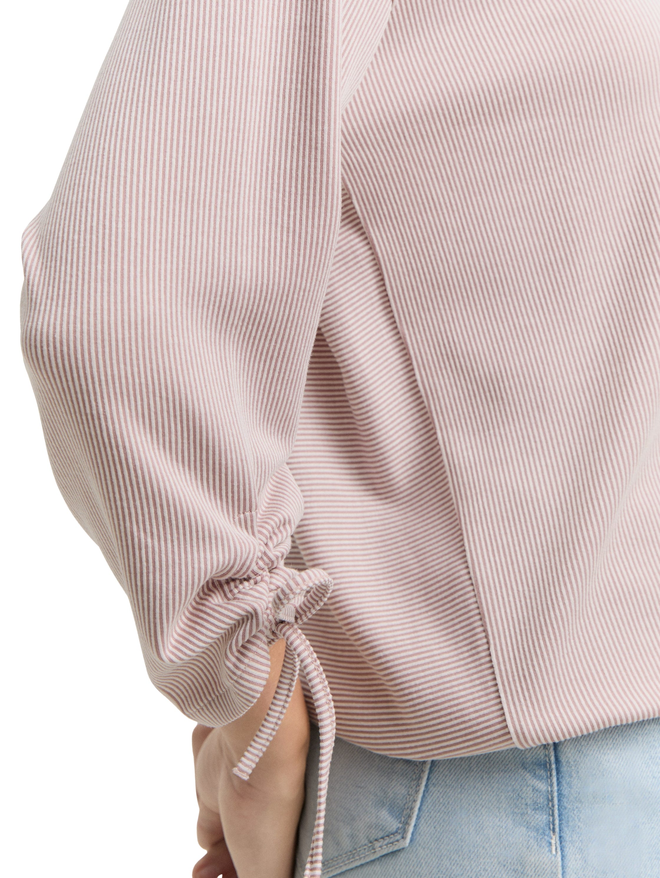TOM TAILOR Denim 3/4-Arm-Shirt, in feiner Rippoptik
