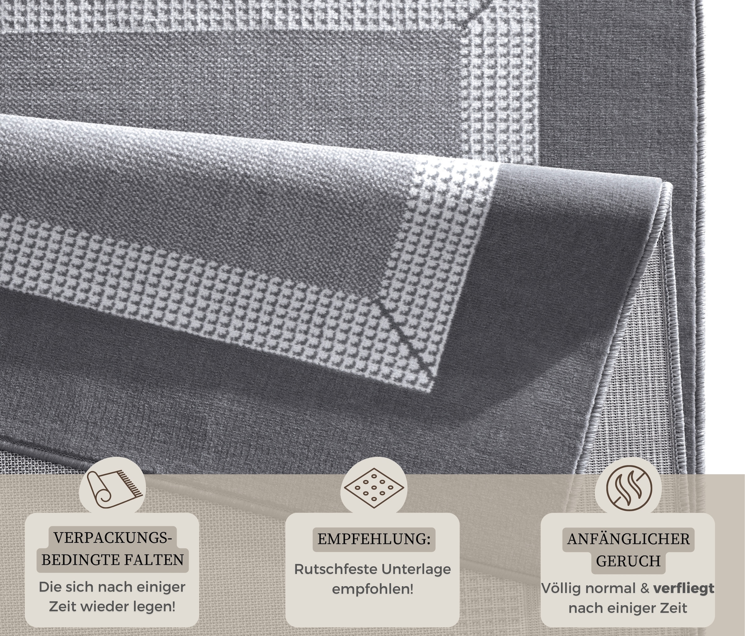 HANSE Home Teppich »Band«, rechteckig, 9 mm Höhe, Kurzflor, weich, Läufer Größen, Wohnzimmer, Schlafzimmer, Esszimmer