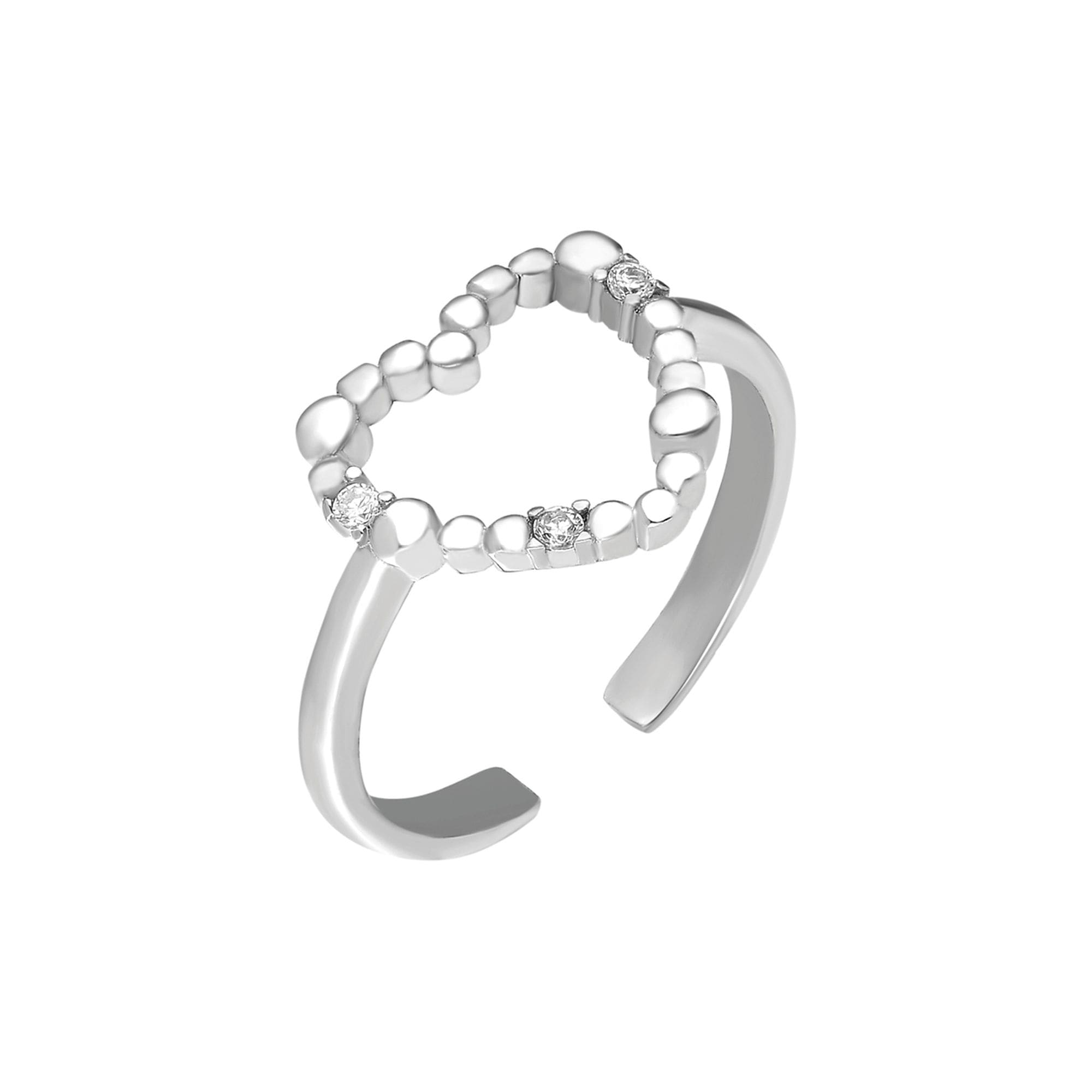 dKeniz Fingerring »925/- Sterling Silber rhodiniert Glänzend Zirkoni« günstig online kaufen