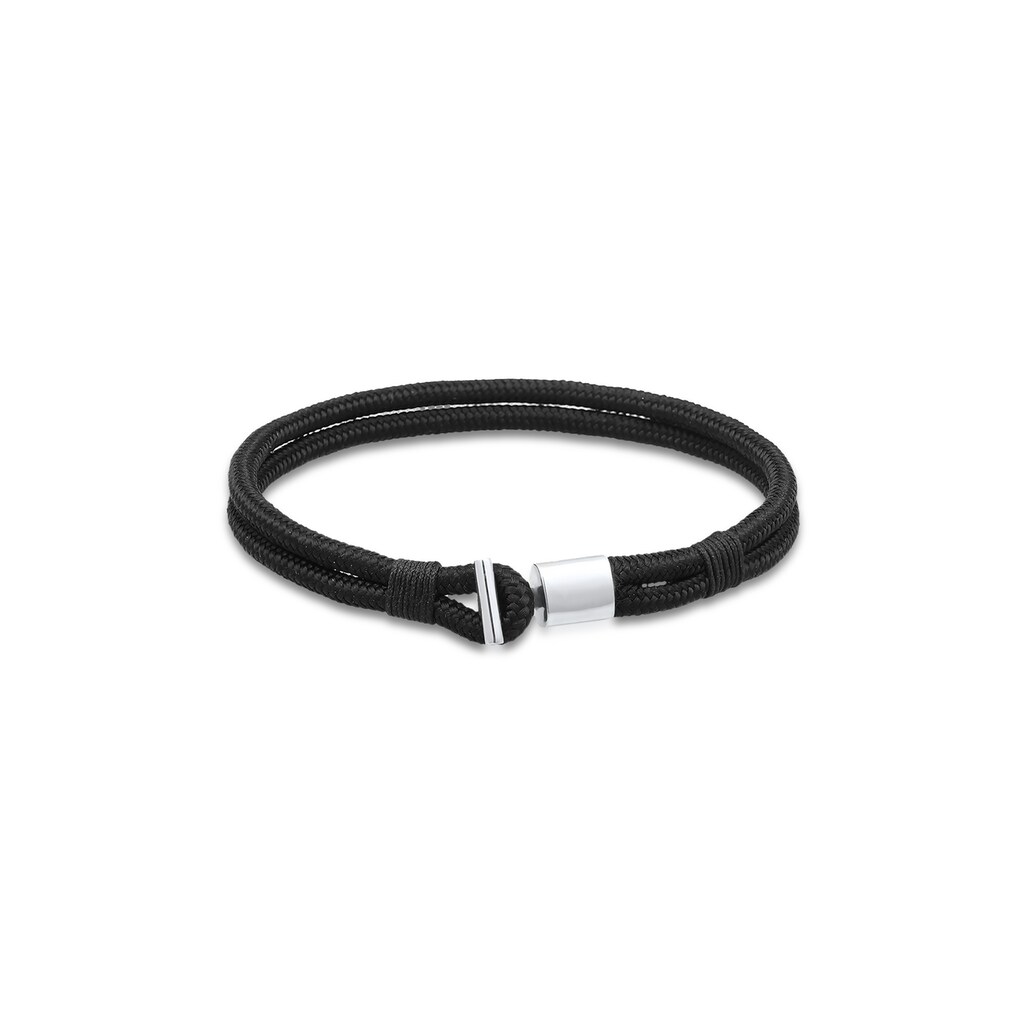 Kuzzoi Armband »Textilband Knoten Haken 925 Silber«