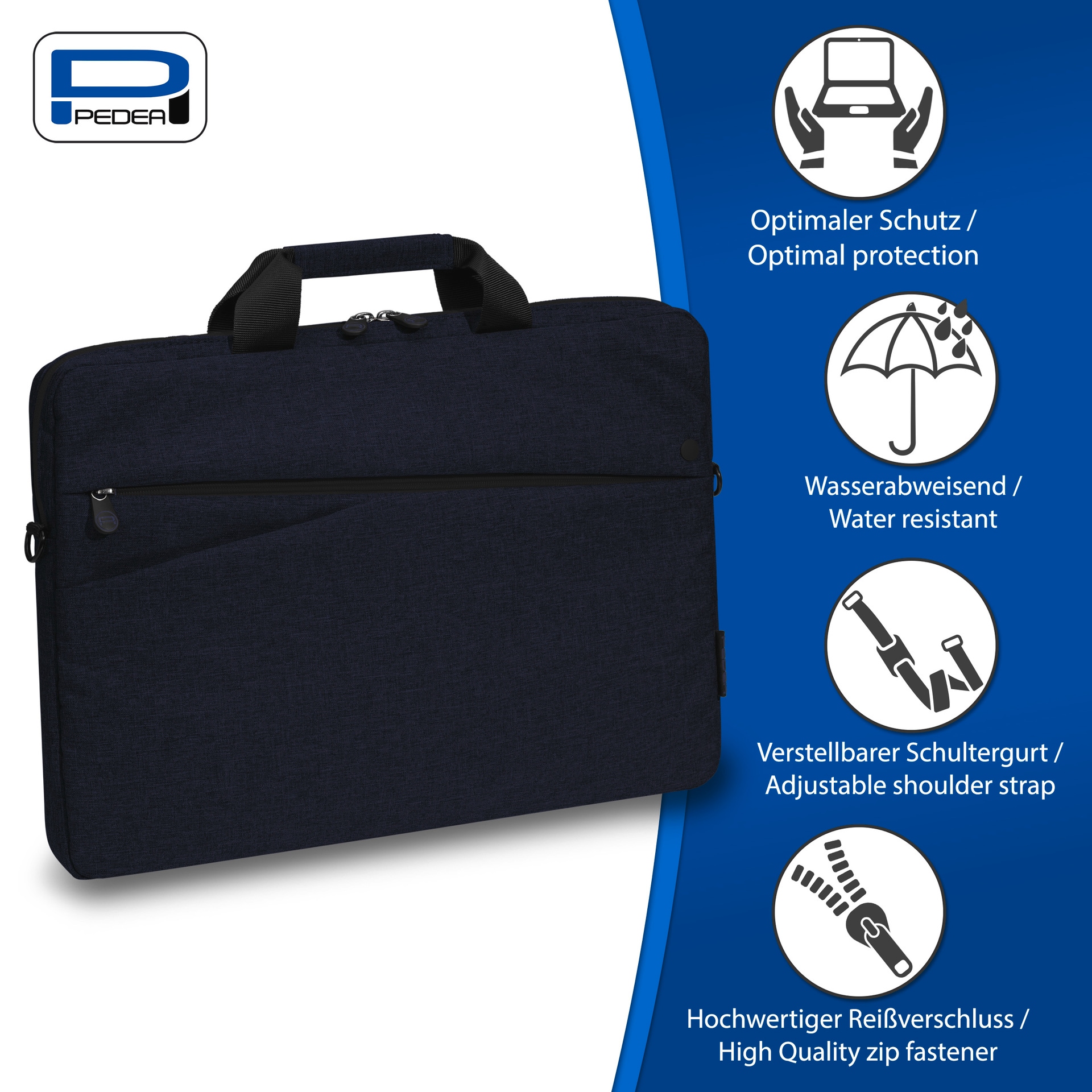PEDEA Laptoptasche »Notebooktasche Fashion bis 43,9 cm (bis 17,3)«, dicke Polsterung und ein fleeceartiges, weiches Innenfutter