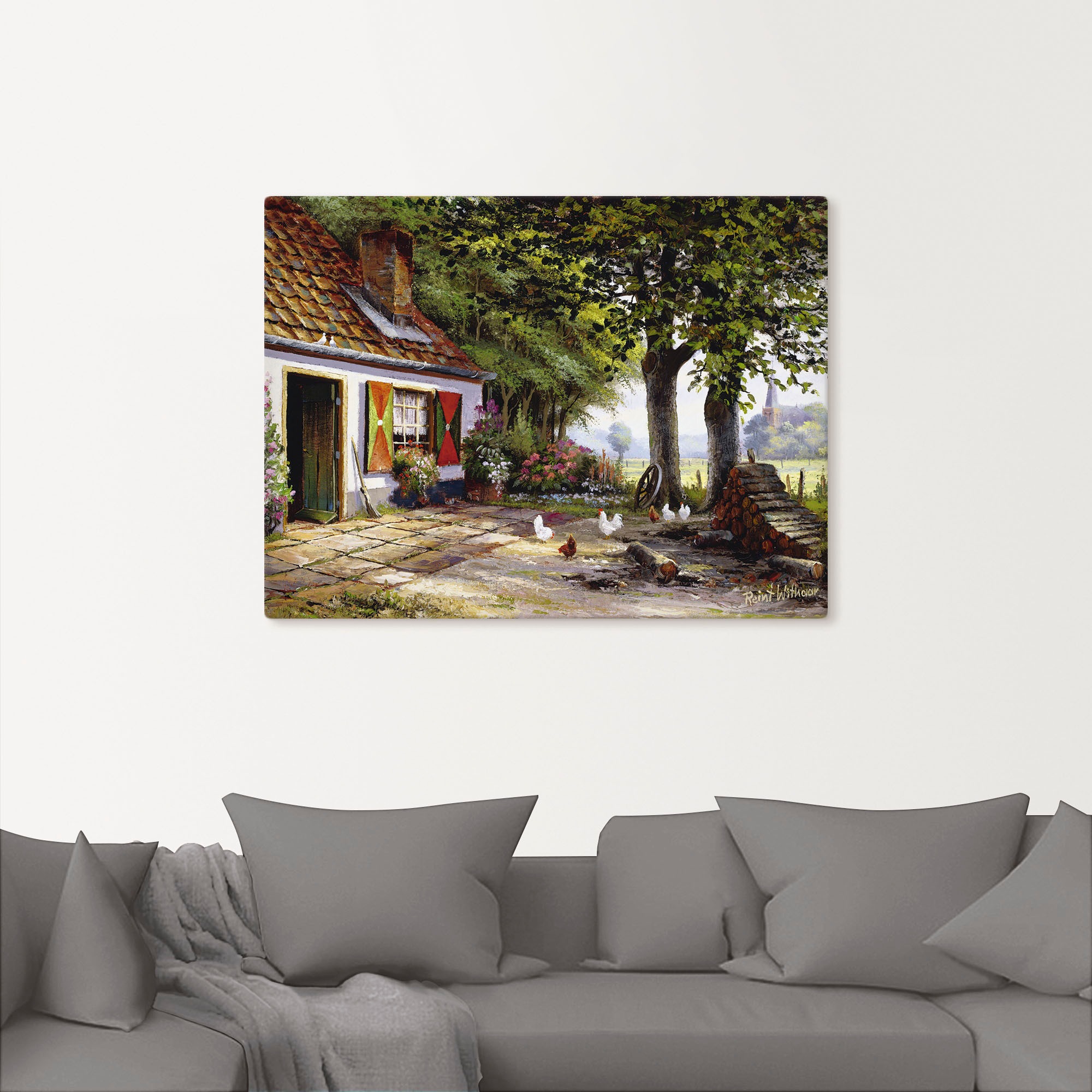 Artland Wandbild »Hühner auf dem Hof«, Garten, (1 St.), als Leinwandbild, P günstig online kaufen