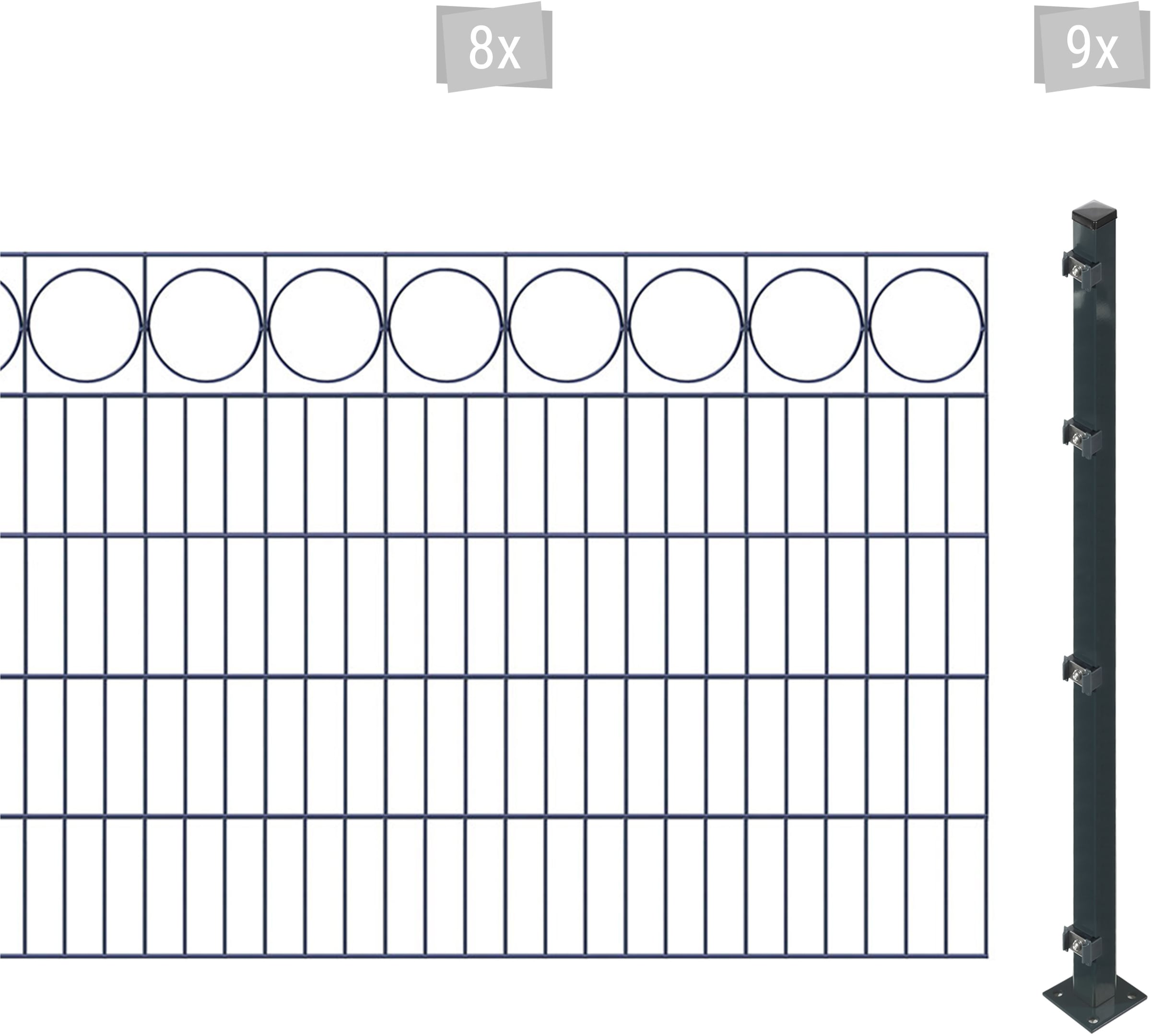 Arvotec Doppelstabmattenzaun »ESSENTIAL 100 zum Aufschrauben "Ring" mit Zie günstig online kaufen