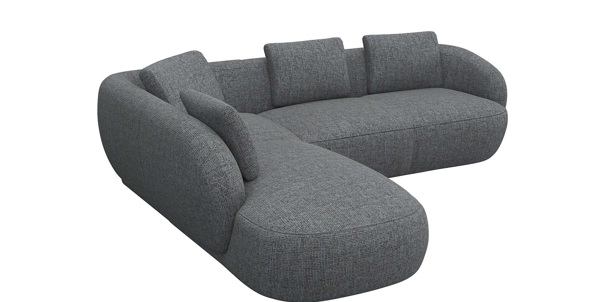 FLEXLUX Ecksofa »Torino, rund, L-Form, Sofa-Ecke mit Ottomane«, Modernes, o günstig online kaufen