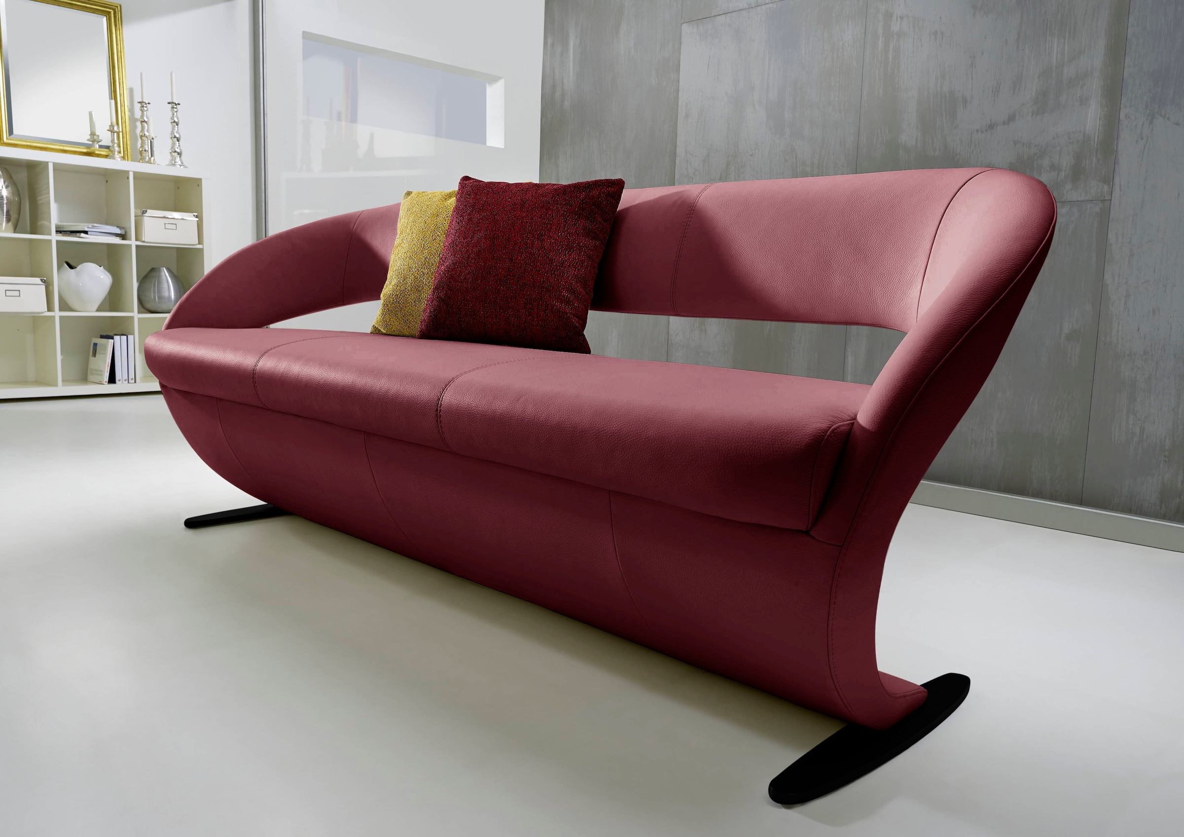 K+W Komfort & Wohnen Polsterbank »Wave« in geschwungener Optik mit Metallku günstig online kaufen