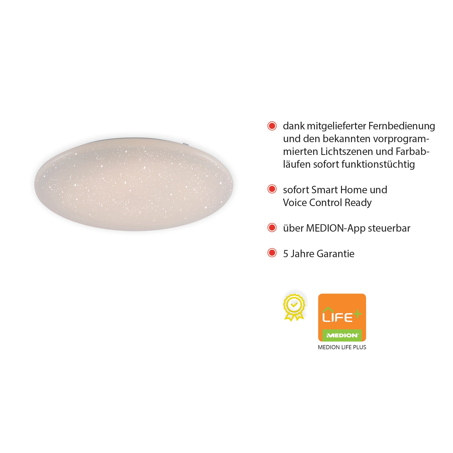 JUST LIGHT LED Deckenleuchte »Ls-URANUS« LED-Board 1 Stk. warmweiß - kaltweiß Smarthome fähig