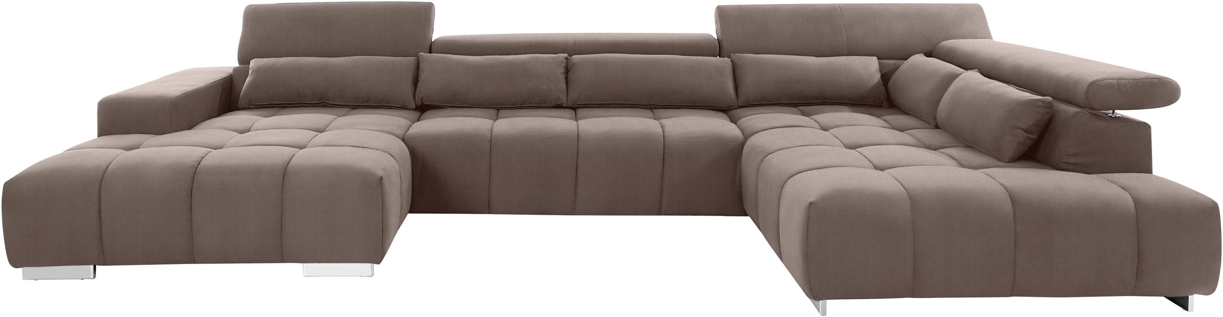 COTTA Wohnlandschaft »Orion U-Form«, mit Kopfteilverstellung & 6 Nierenkissen