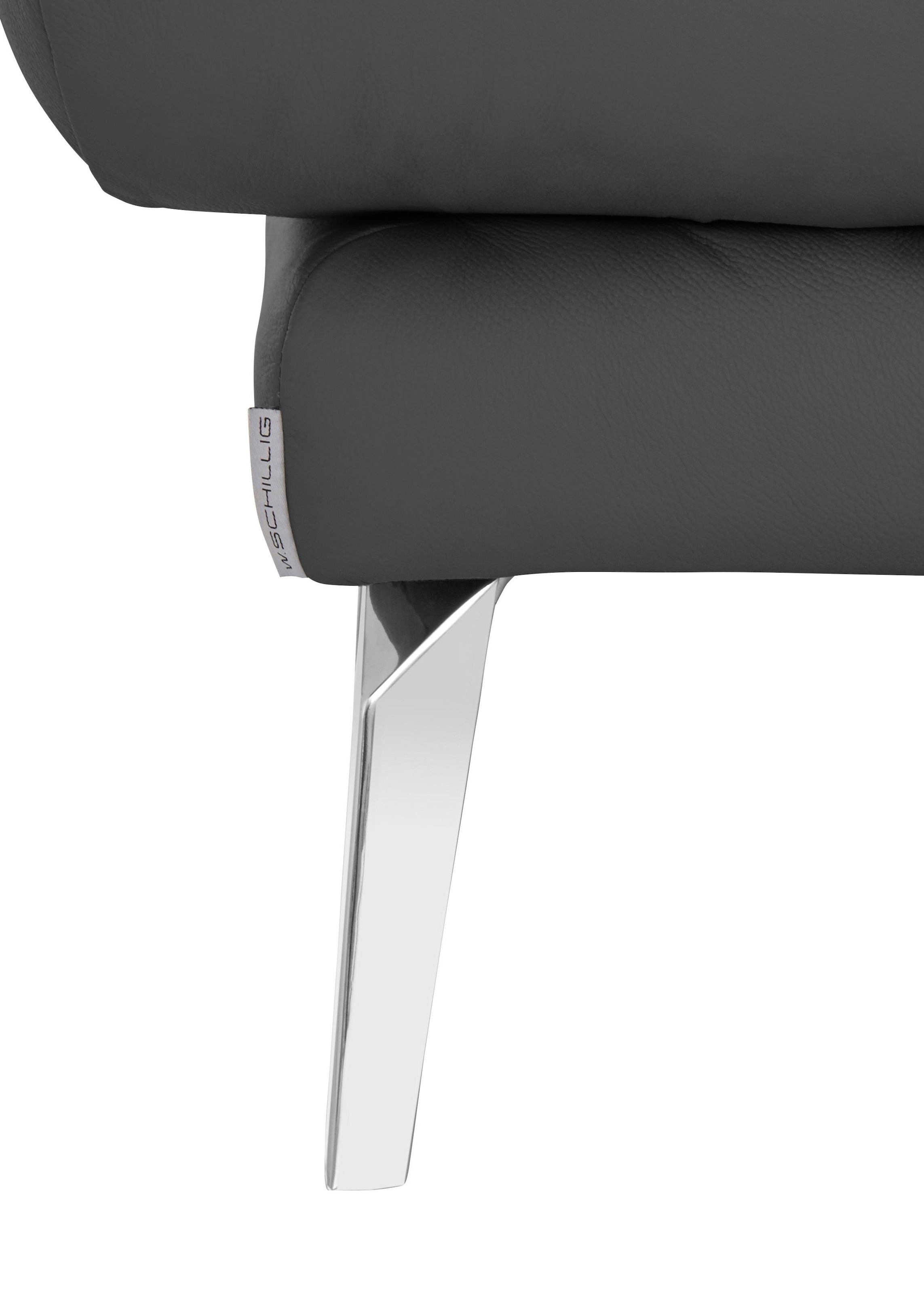 W.SCHILLIG Hocker »softy«, mit dekorativer Heftung im Sitz, Füße Chrom glänzend