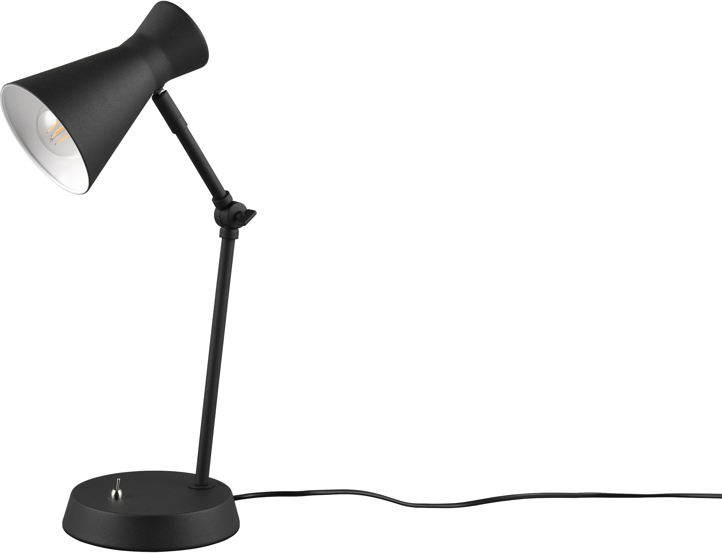 REALITY Leuchten Schreibtischlampe »Enzo«, 1 flammig, Leuchtmittel E27 | ohne Leuchtmittel, Tischlampe mit Kippschalter, exkl E27 Leuchtmittel (10W), verstellbar