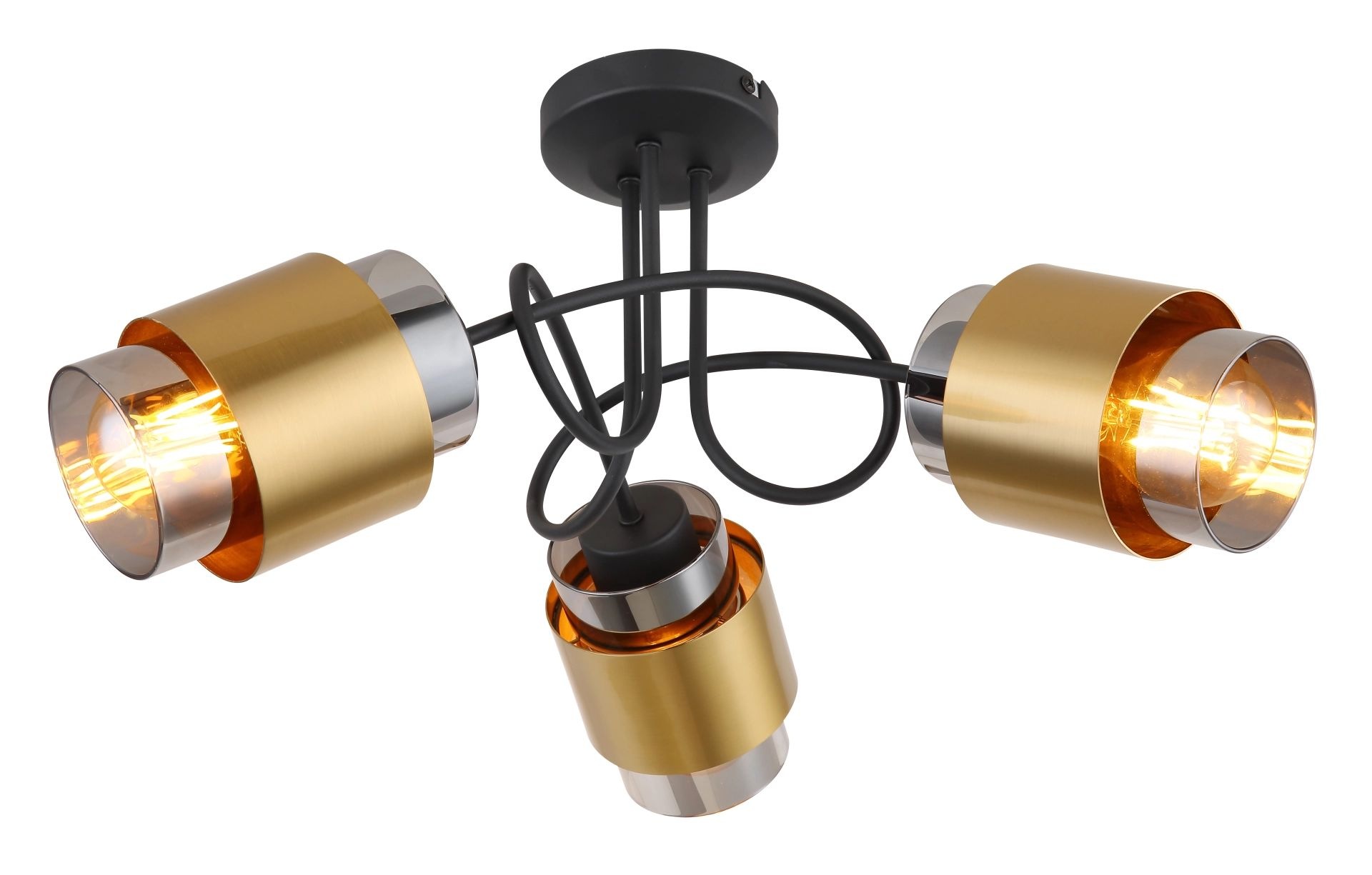 GLOBO LIGHTING Deckenleuchte »MILLEY«, Leuchtmittel E27 | ohne Leuchtmittel, Deckenlampe, Gläser, Messing, Wohnzimmer, Esszimmer