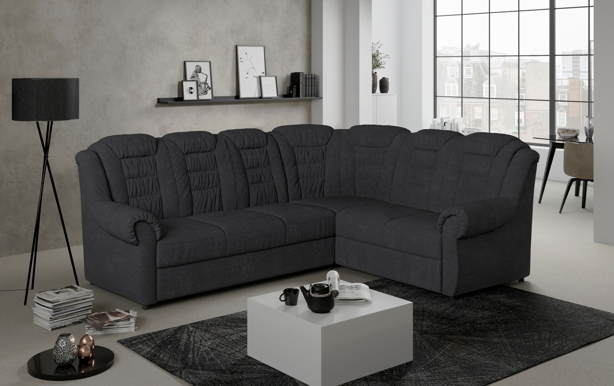 Home affaire Ecksofa »Boston L-Form«, mit hoher Rückenlehne, wahlweise mit günstig online kaufen