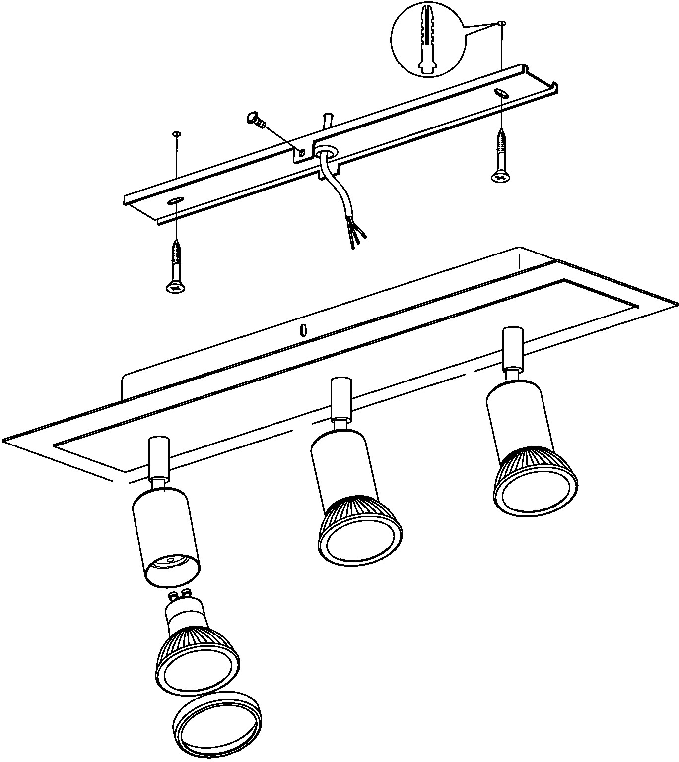 EGLO LED Deckenspots »SARRIA«, 3 flammig, Leuchtmittel LED-Board-GU10 | LED wechselbar, LED Deckenleuchte, LED Deckenlampe