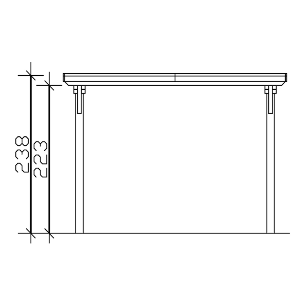 Skanholz Einzelcarport »Emsland«, Leimholz-Nordisches Fichtenholz, 291 cm, hellbraun