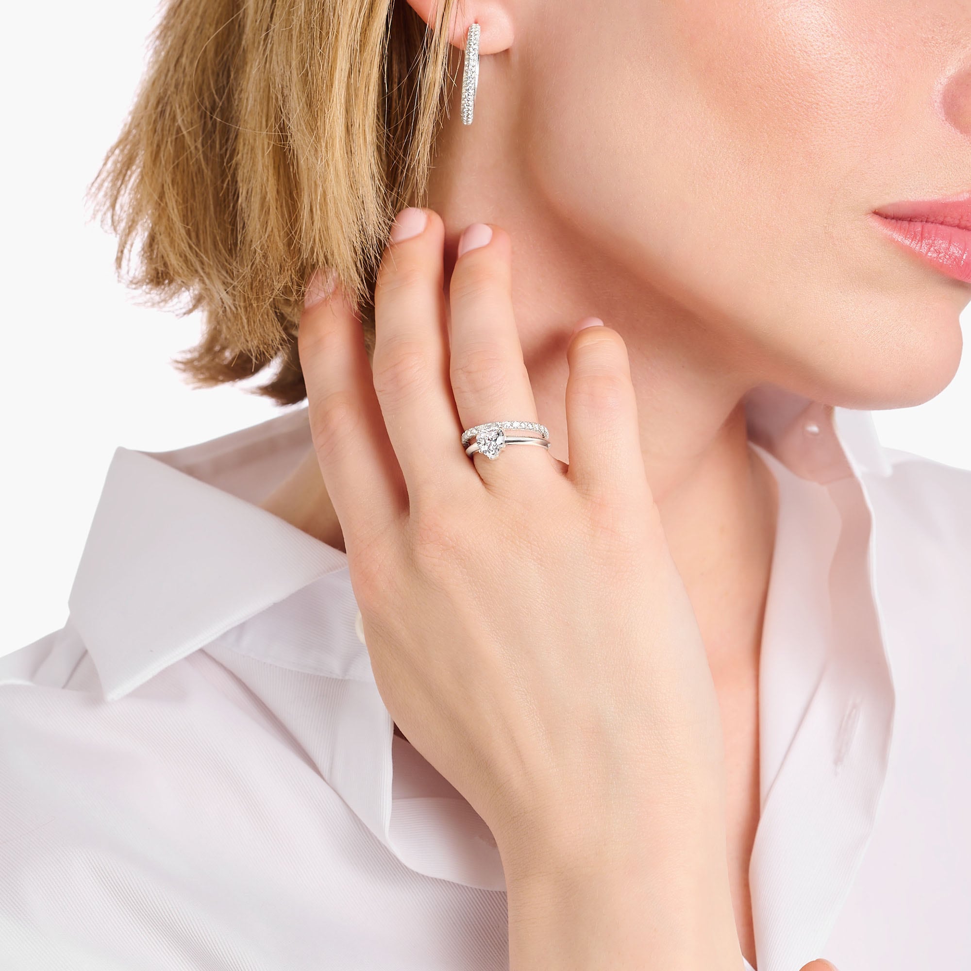 THOMAS SABO Fingerring »Schmuck Silber 925 Ring in Herzform« mit Zirkonia (synth.)