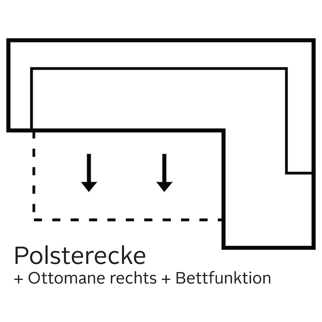 COLLECTION AB Ecksofa John, mit Bettfunktion, mit Rücken- und Zierkissen