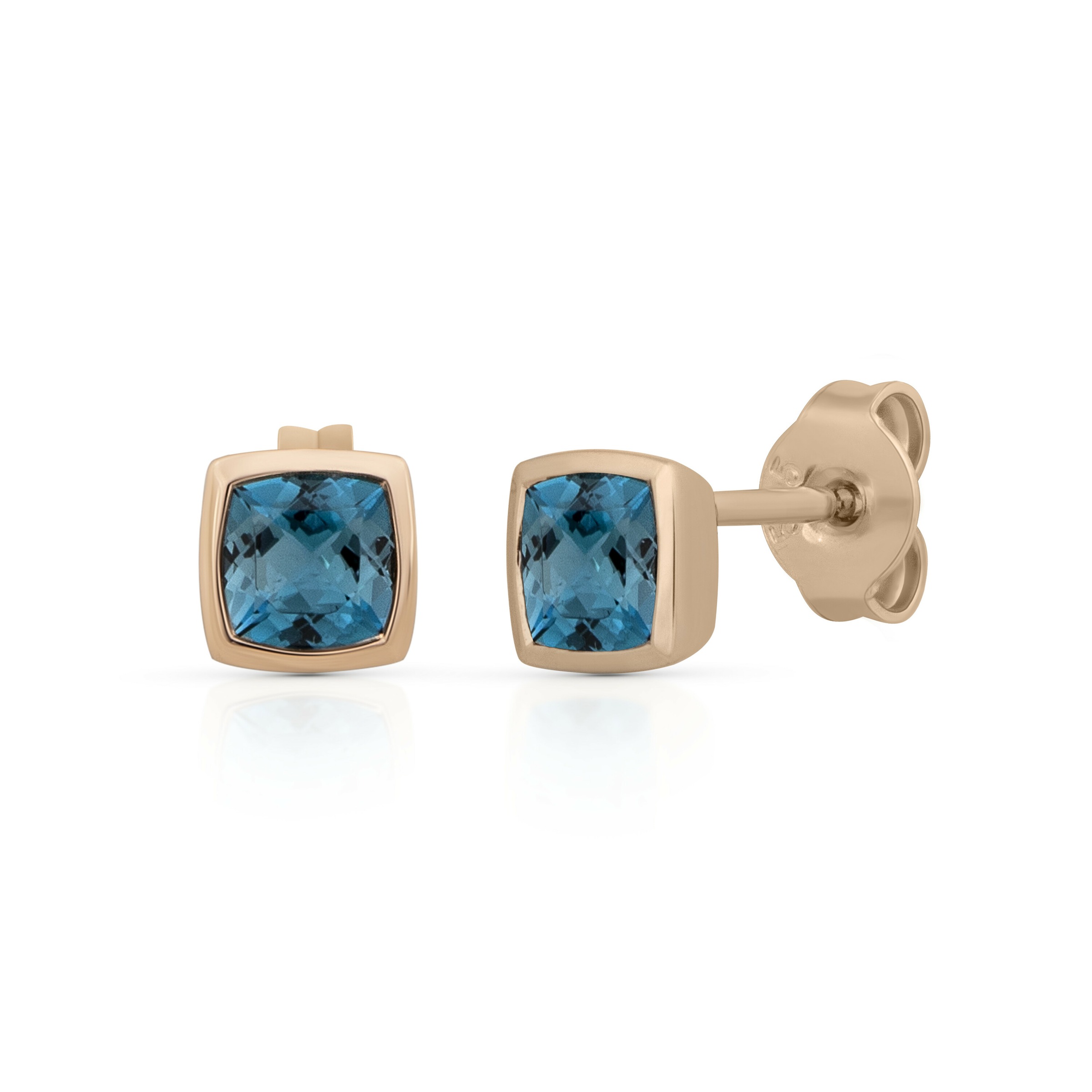 Orolino Paar Ohrstecker »Gold 585 rosé mit 2x Blautopas (beh.)«